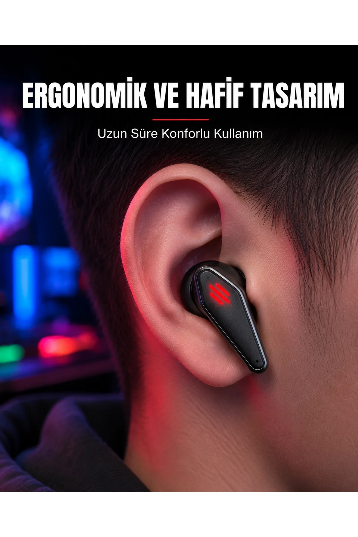 Led Işıklı Kablosuz Kulaklık Ergonomik Tasarım Yeni Nesil