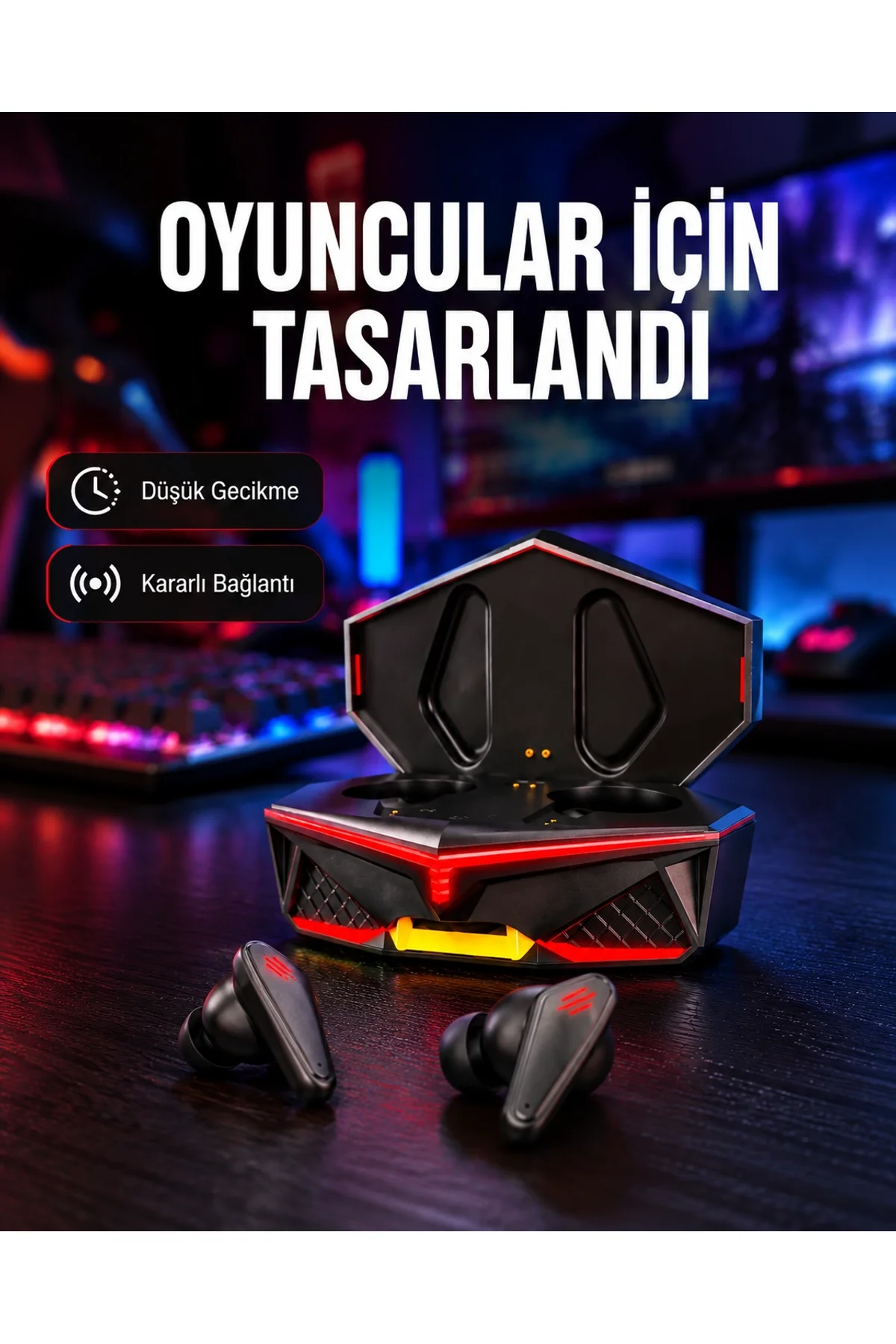 Led Işıklı Metal Kasa Kablosuz Kulaklık Yeni Nesil