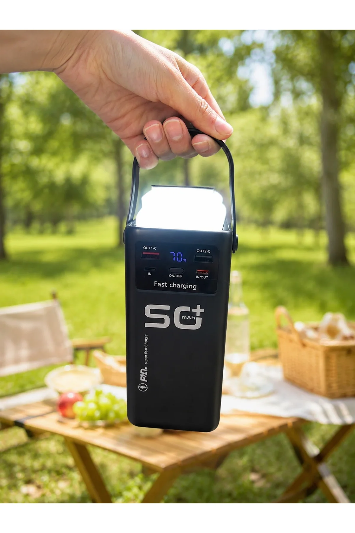 Led Aydınlatmalı Powerbank 50.000 Mah 22,5 W Hızlı Şarj 4 Dahili Kablolu Dijital Pil Göstergeli Bata - Just Cheap Store Görsel 5