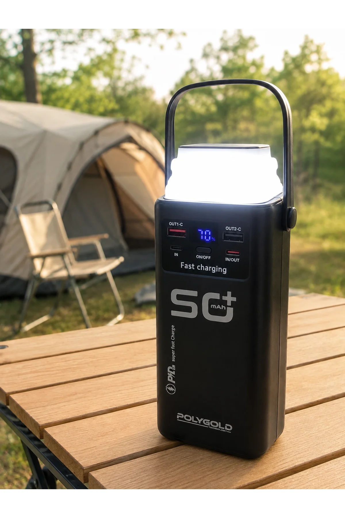 Hızlı Şarj Powerbank 50.000 Mah 4 Dahili Kablolu Led Aydınlatmalı Dijital Göstergeli Taşınabilir Bat - Just Cheap Store Görsel 4