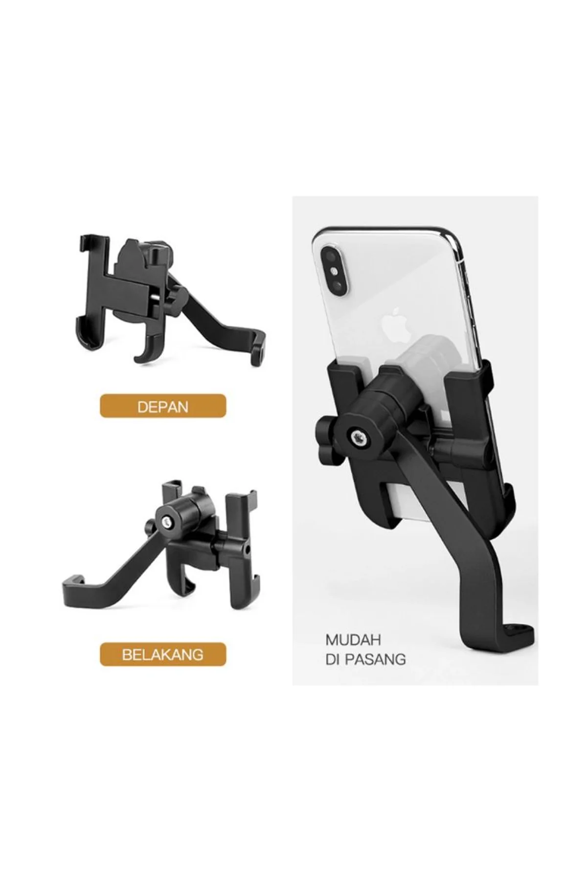 Alüminyum Gövdeli Metal Ayna Bağlantılı Motosiklet Telefon Tutucu 7 İnç Xl - Just Cheap Store Görsel 4