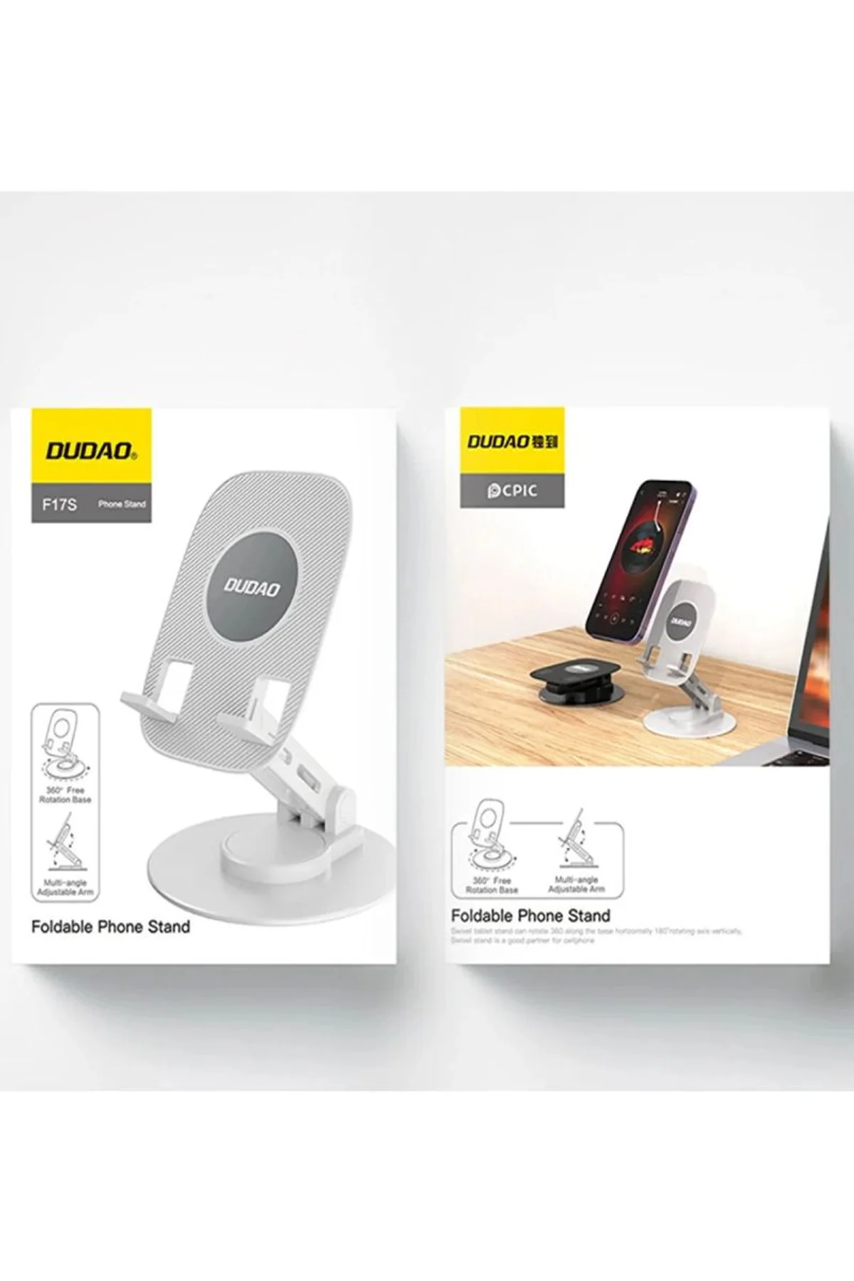 F17s Masaüstü Telefon Tutucu Döner Tabanı Alüminyum Paslanmaz Çelik Katlanabilir - Just Cheap Store Görsel 4