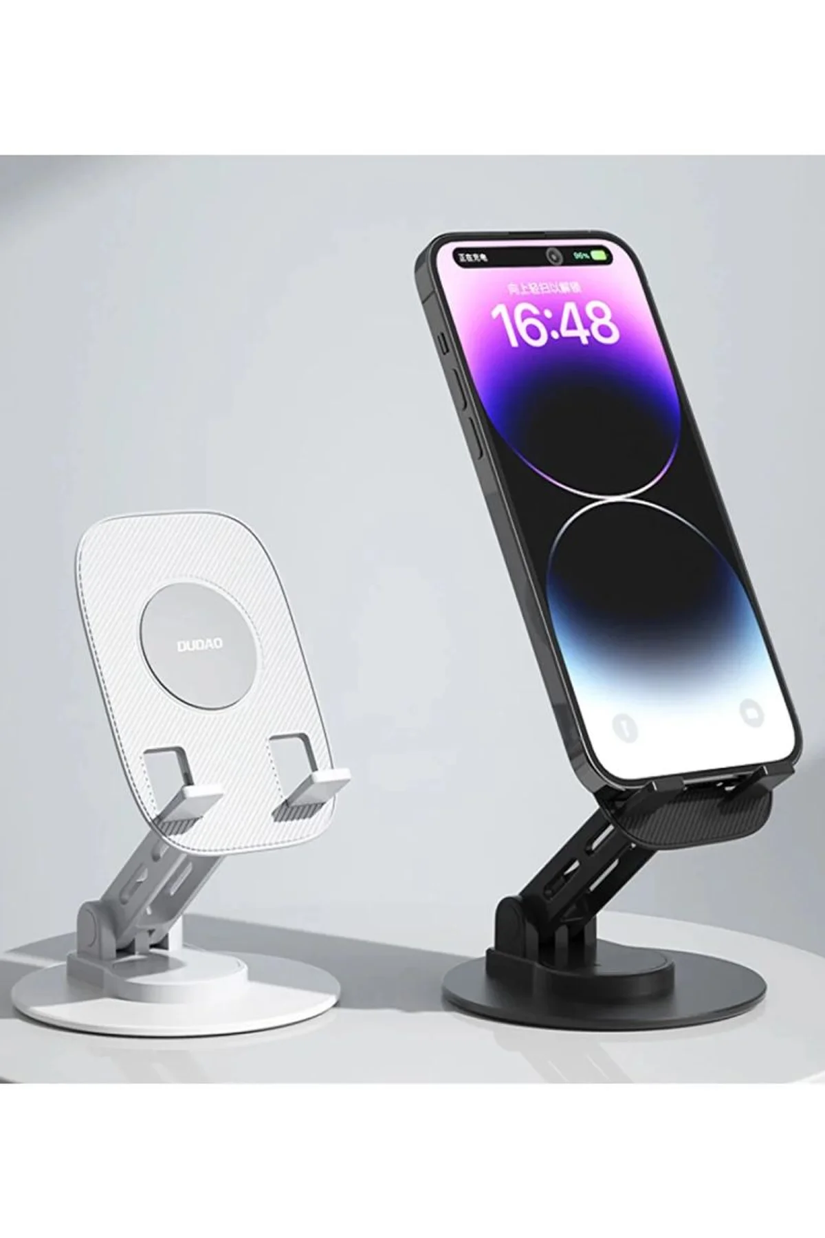 F17s Masaüstü Telefon Tutucu Döner Tabanı Alüminyum Paslanmaz Çelik Katlanabilir - Just Cheap Store Görsel 2