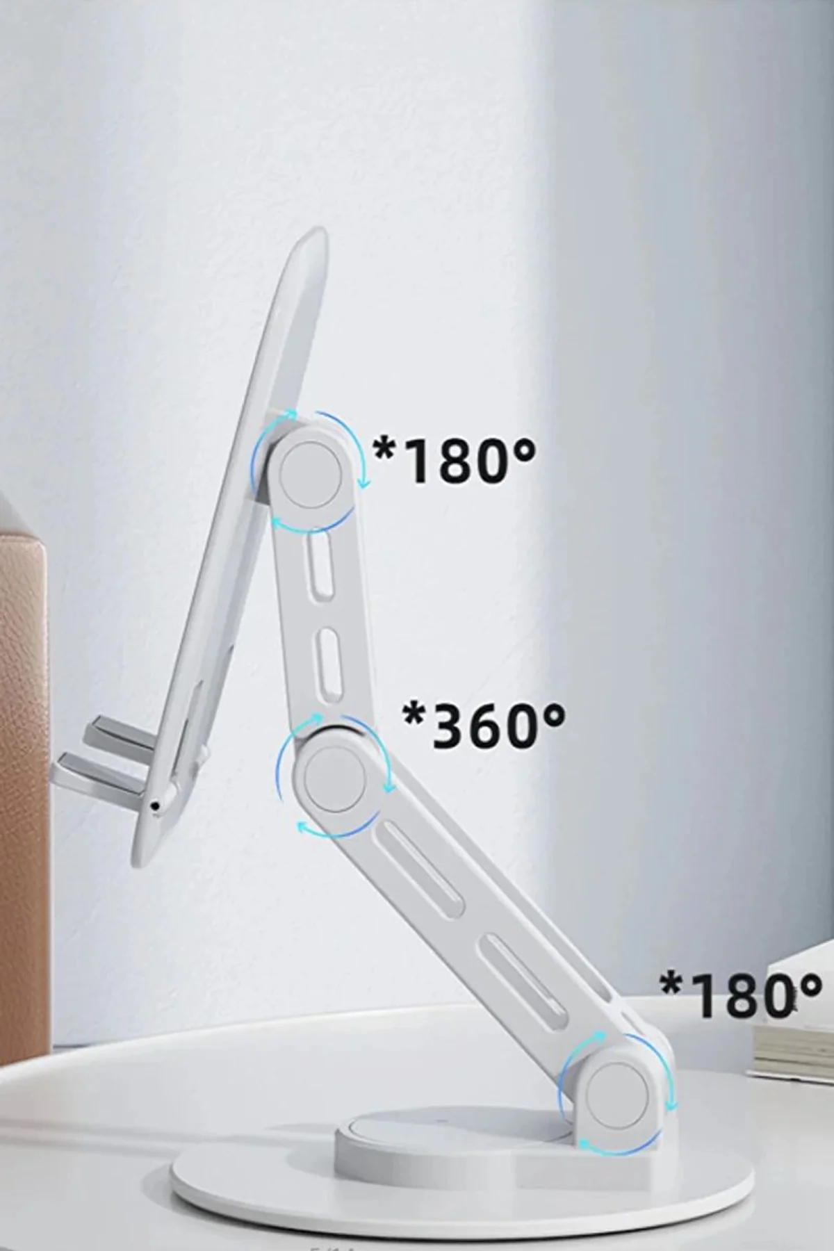 F17s Masaüstü Telefon Tutucu Döner Tabanı Alüminyum Paslanmaz Çelik Katlanabilir - Just Cheap Store Görsel 3
