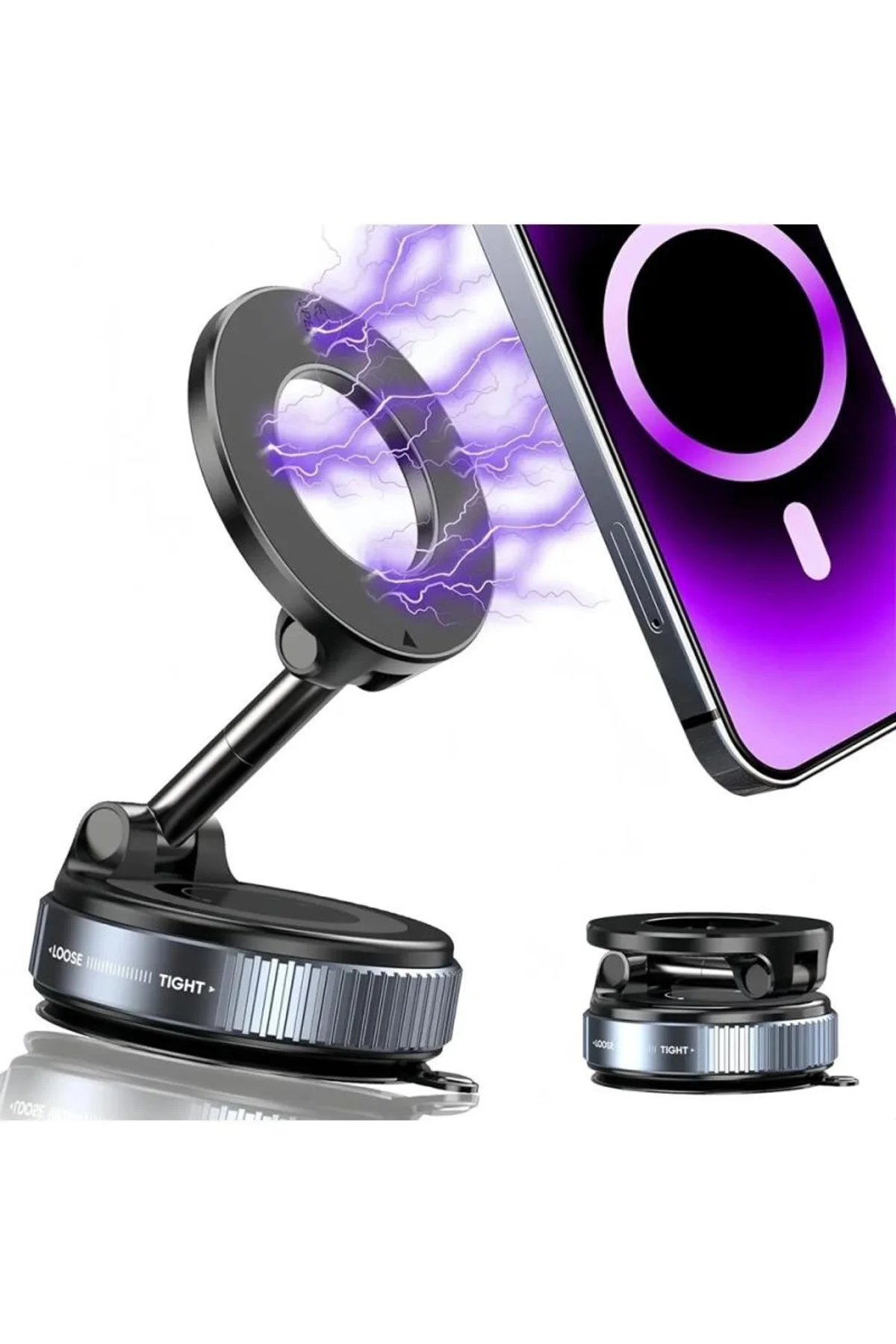 360 Dönebilen Ayarlanabilir Araç Içi Tutucu Kullanılabilen Vakumlu K007 Magsafe Telefon Tutucu - Just Cheap Store Görsel 3