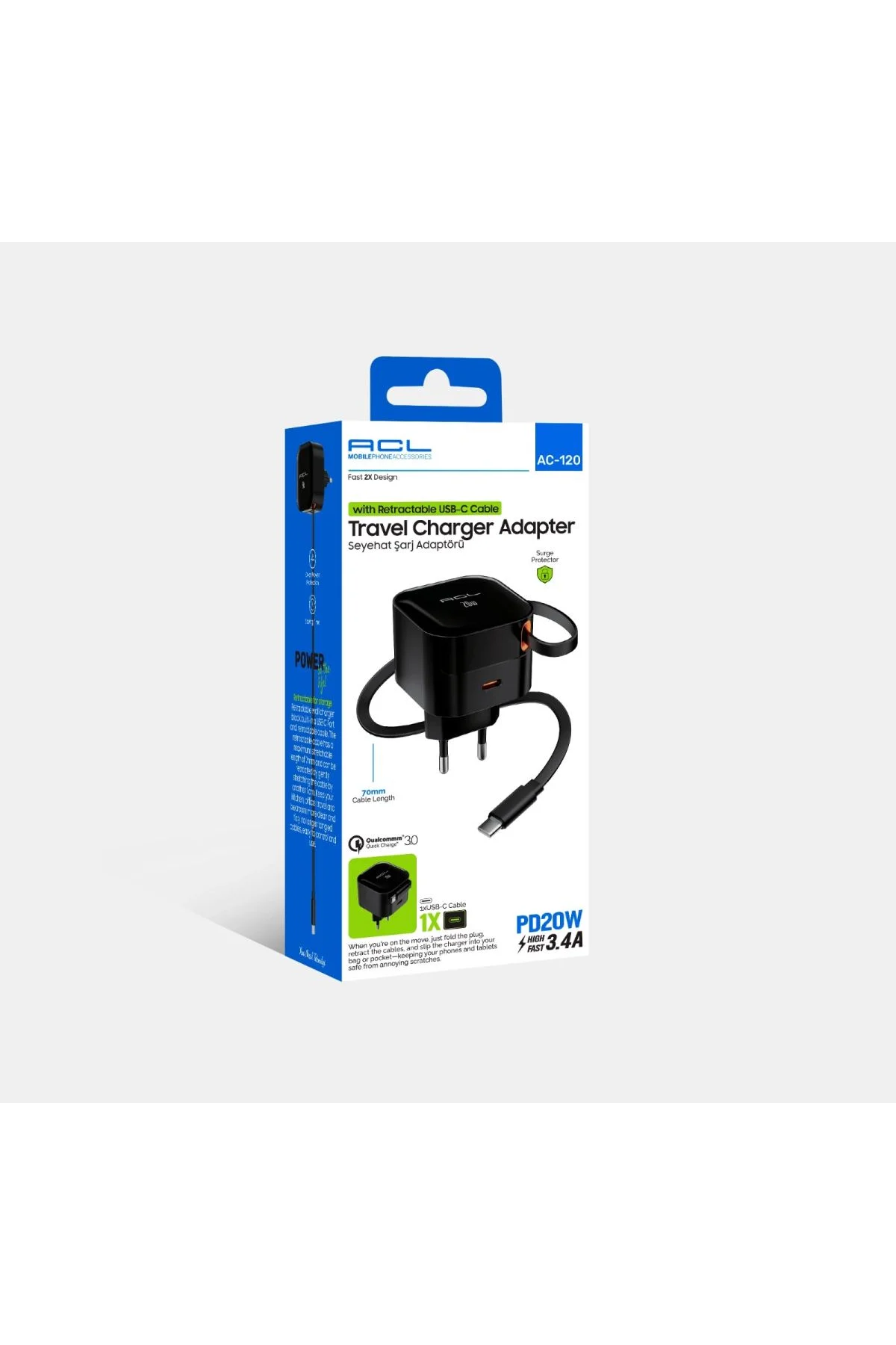 20w Seyahat Şarj Adaptörü Typce Girişli 3.4a - Just Cheap Store Görsel 2