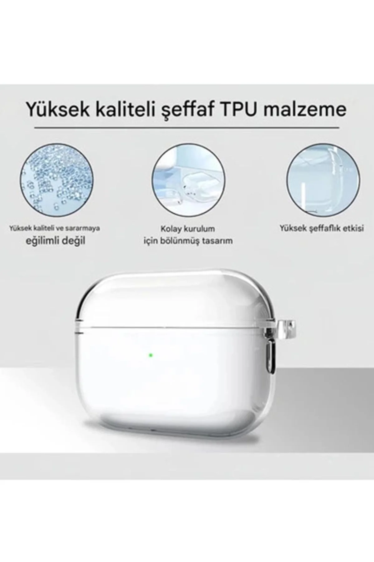 Airpods Pro 3. Nesil İle Uyumlu Şeffaf Cyrstal Clear Ultra Berrak Kılıf ( Kulaklık Değildir ) - Just Cheap Store Görsel 4