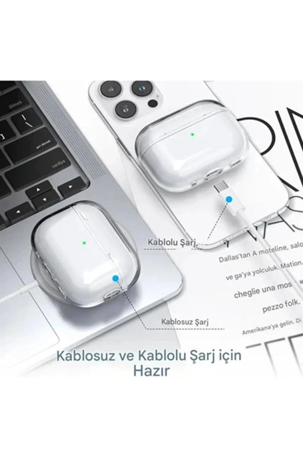 Airpods Pro 3. Nesil İle Uyumlu Şeffaf Cyrstal Clear Ultra Berrak Kılıf ( Kulaklık Değildir ) - Just Cheap Store Görsel 3