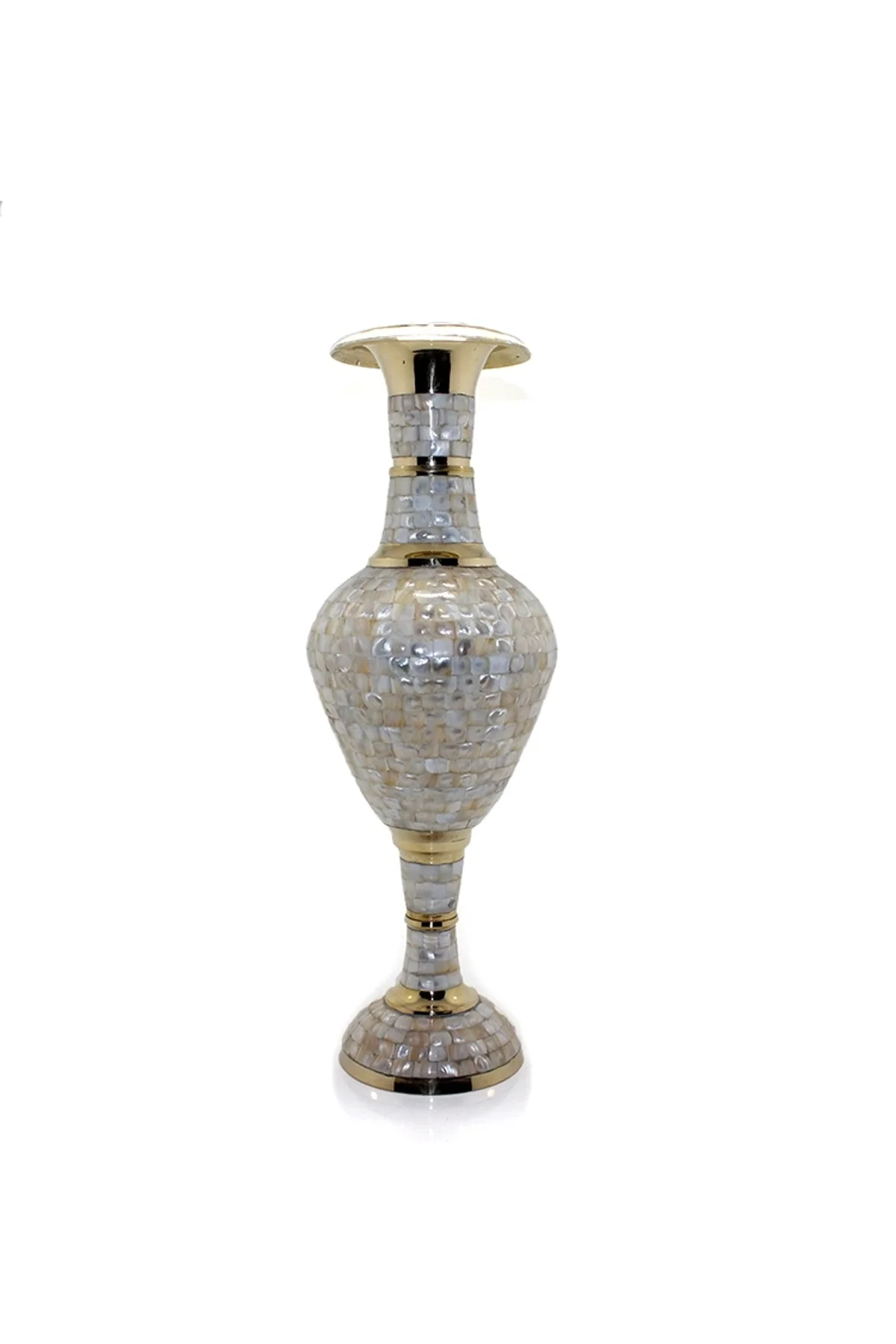 Pirinç Sedefli Vazo 90 Cm Ksk131