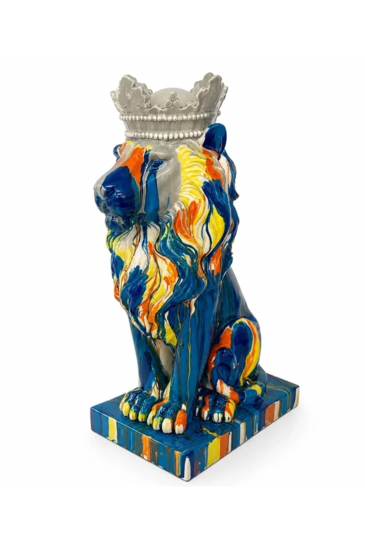 Renkli Dekoratif Polyester Aslan Figürü Alk5474