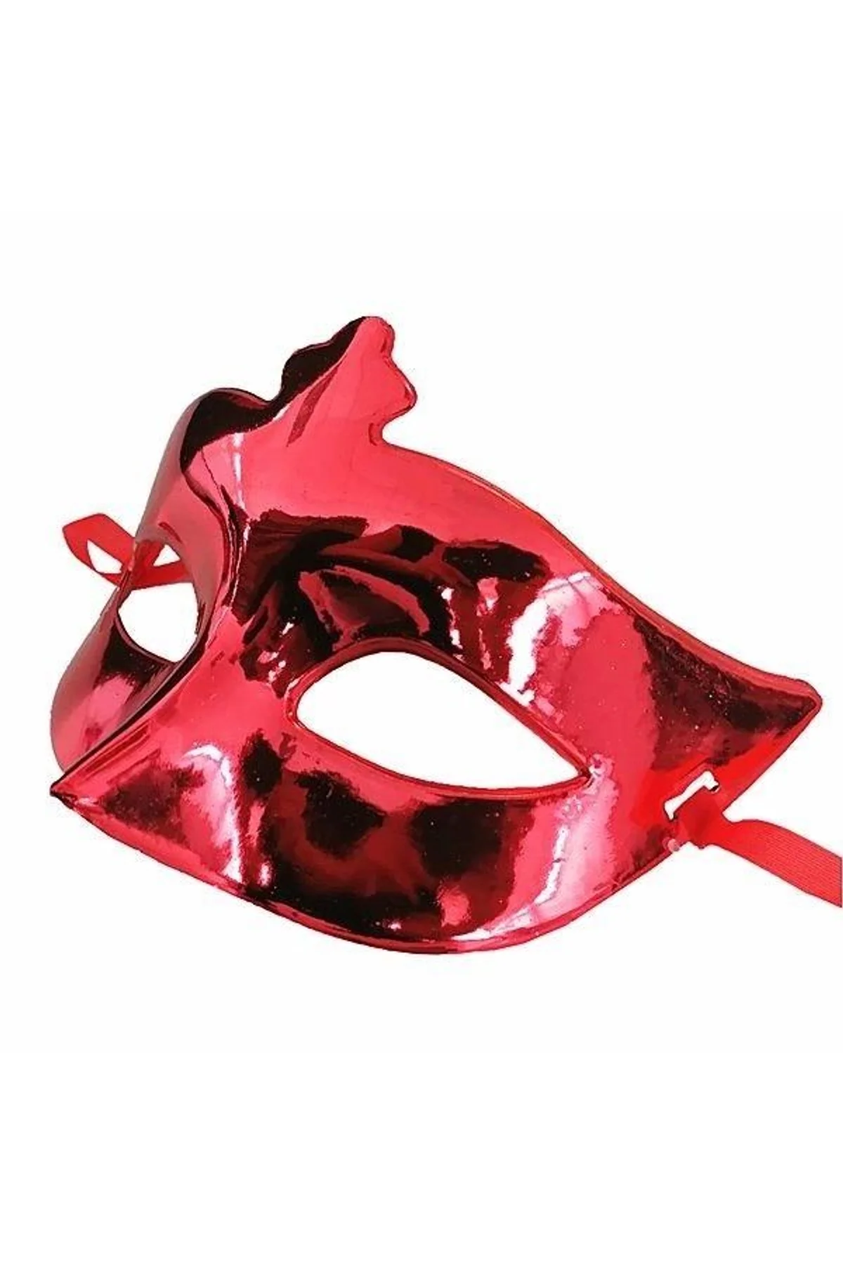 Kırmızı Renk Kostüm Partisi Ekstra Parlak Balo Maskesi 15x10 Cm - Just Cheap Store Görsel 2