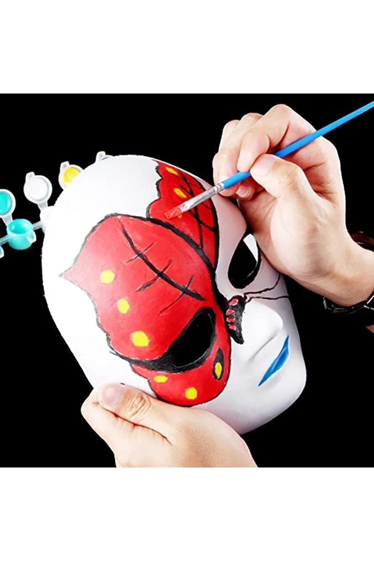 Beyaz Renk Boyanabilir Anonim Tam Yüz Cosplay Maske 24x18 Cm - Just Cheap Store Görsel 3