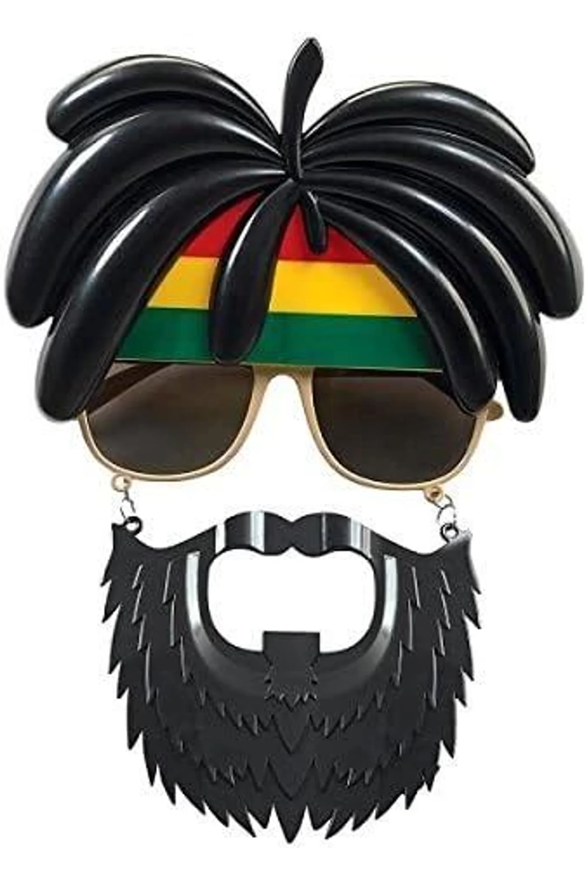Rasta Peruklu Rasta Sakallı Bob Marley Bıyıklı Parti Gözlüğü 27x18 Cm - Just Cheap Store Görsel 3