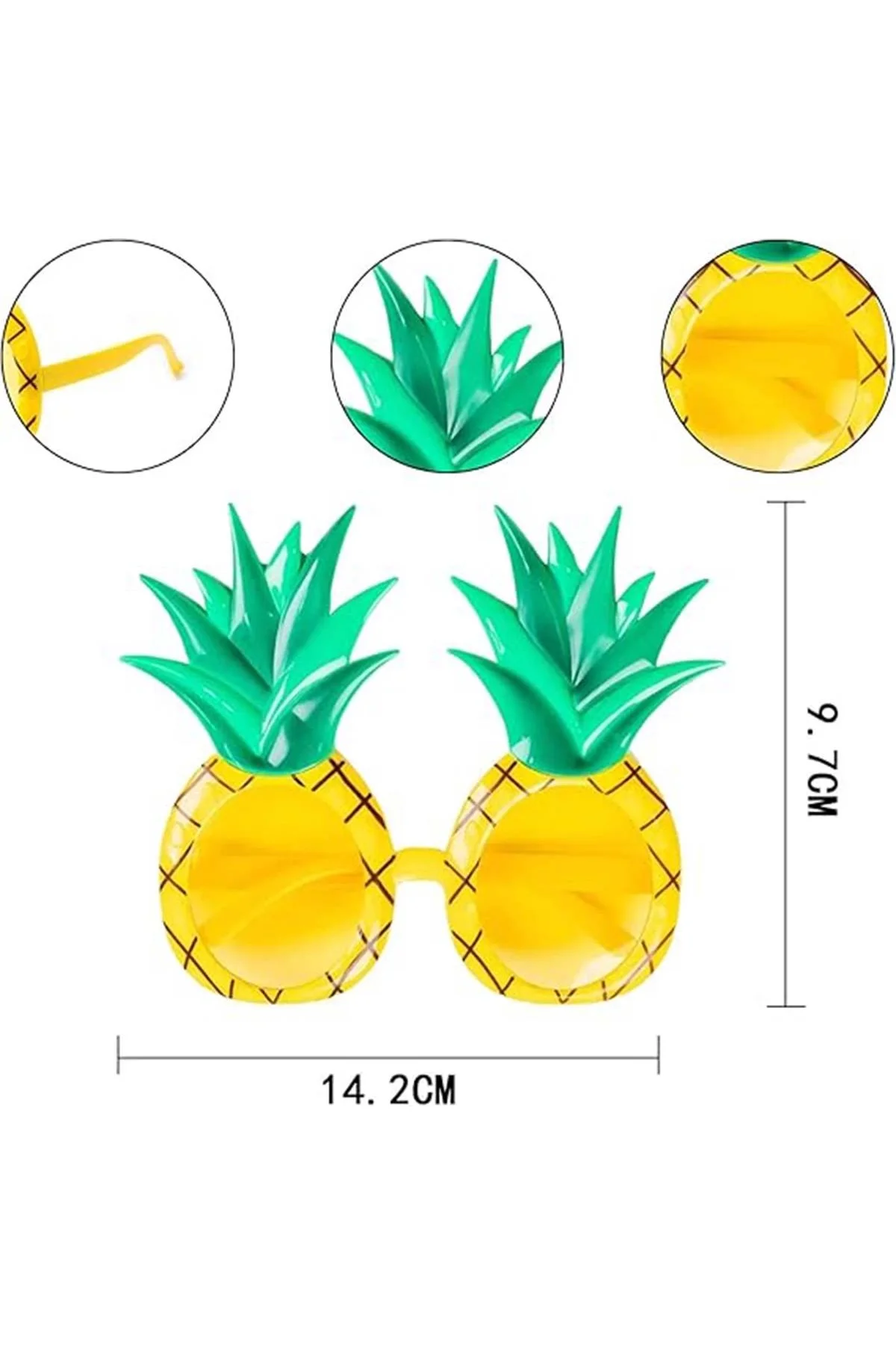 Tropikal Hawaii Ananas Şekilli Parti Gözlüğü 9.5 X 14 Cm - Just Cheap Store Görsel 5