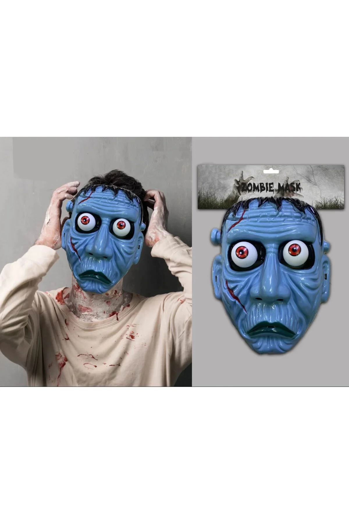 Frankenstein Temalı Sallanan Oynar Gözlü Maske - Just Cheap Store Görsel 3