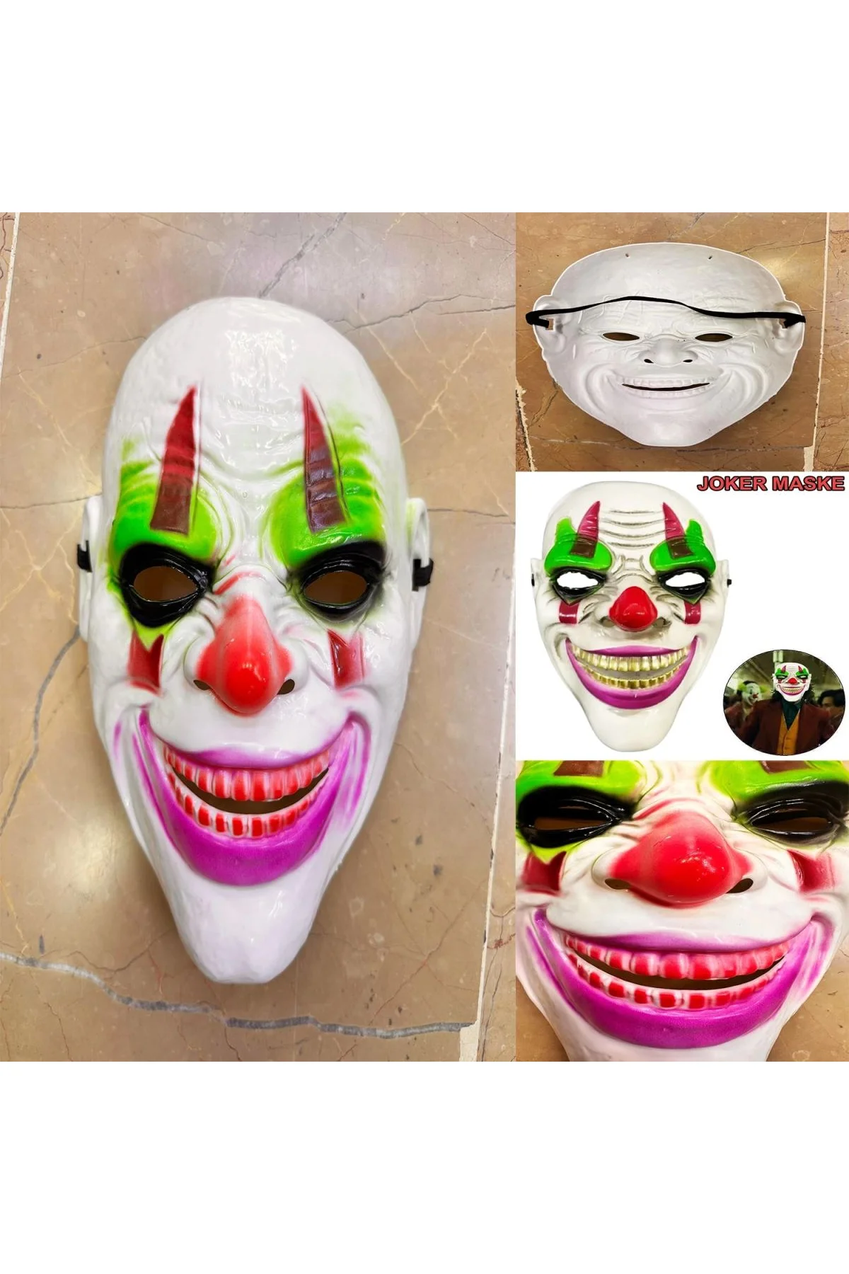 Delirten Gülüş Psikopat Palyaço Temalı Joker Maskesi - Just Cheap Store Görsel 2