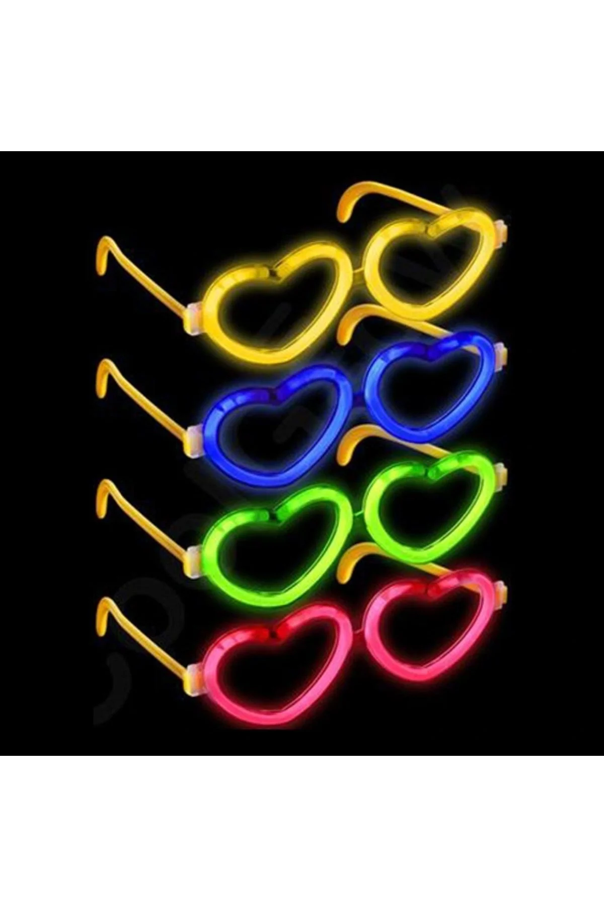 Glow Kalpli Fosforlu Gözlük 6’lı Renkli Set – Neon Parti - Just Cheap Store Görsel 3
