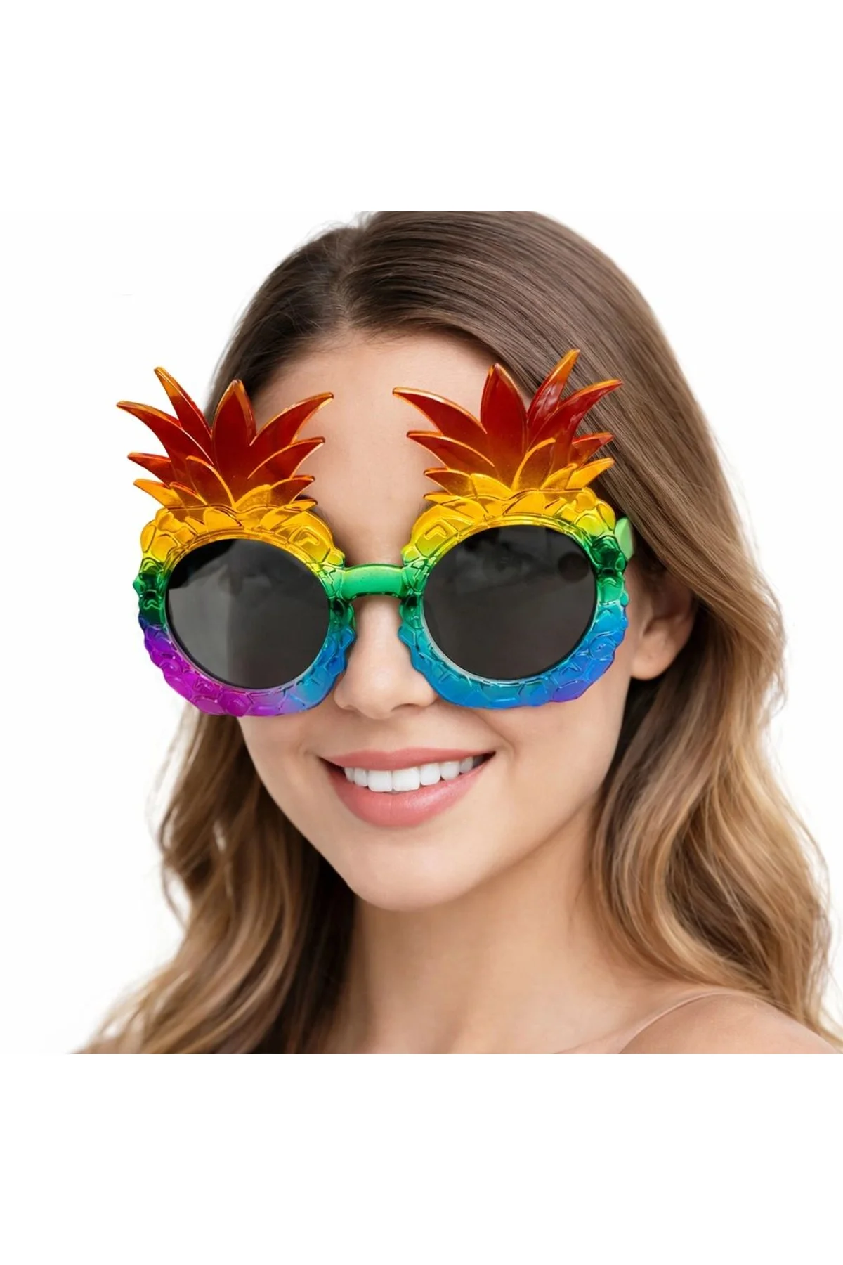 Tropikal Ananas Tasarımlı Renkli Hawaii Parti Gözlüğü - Just Cheap Store Görsel 4
