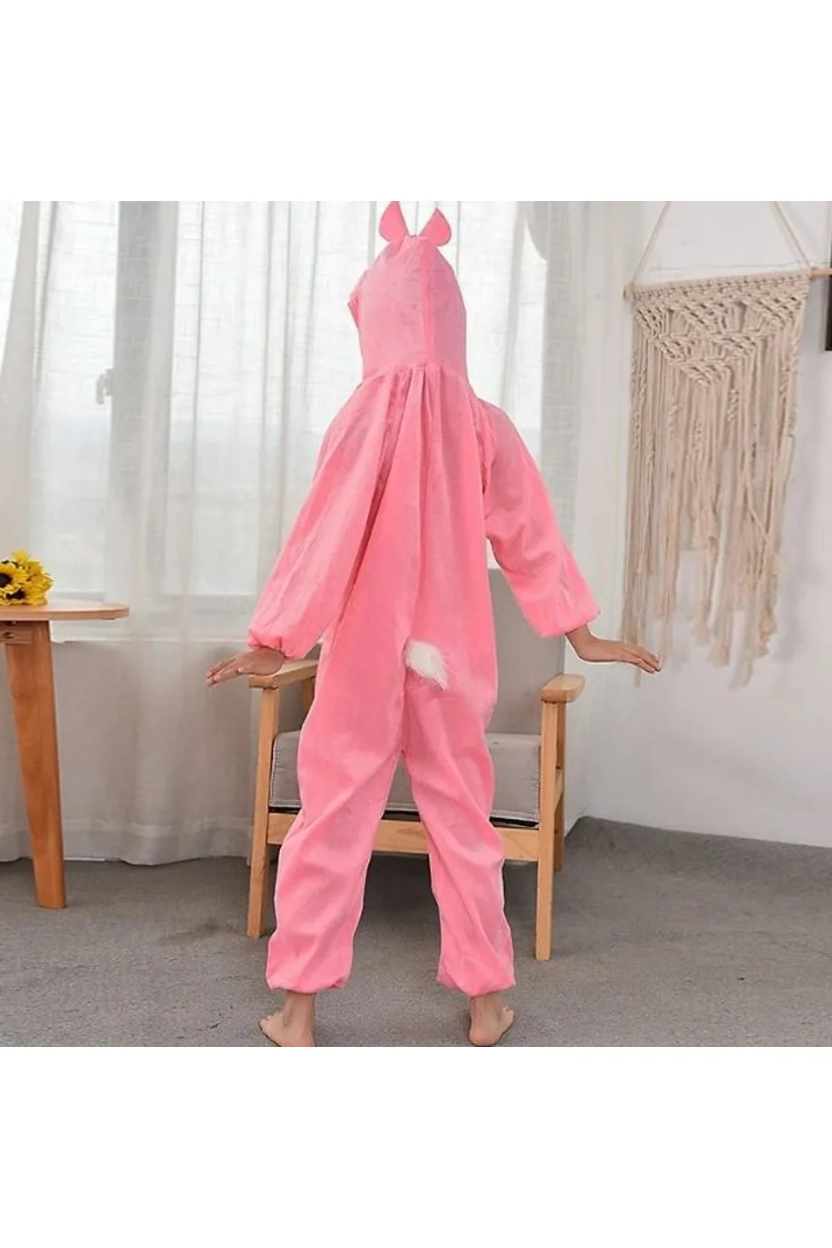 Çocuk Tavşan Kostümü Pembe Renk 4-5 Yaş 100 Cm - Just Cheap Store Görsel 3