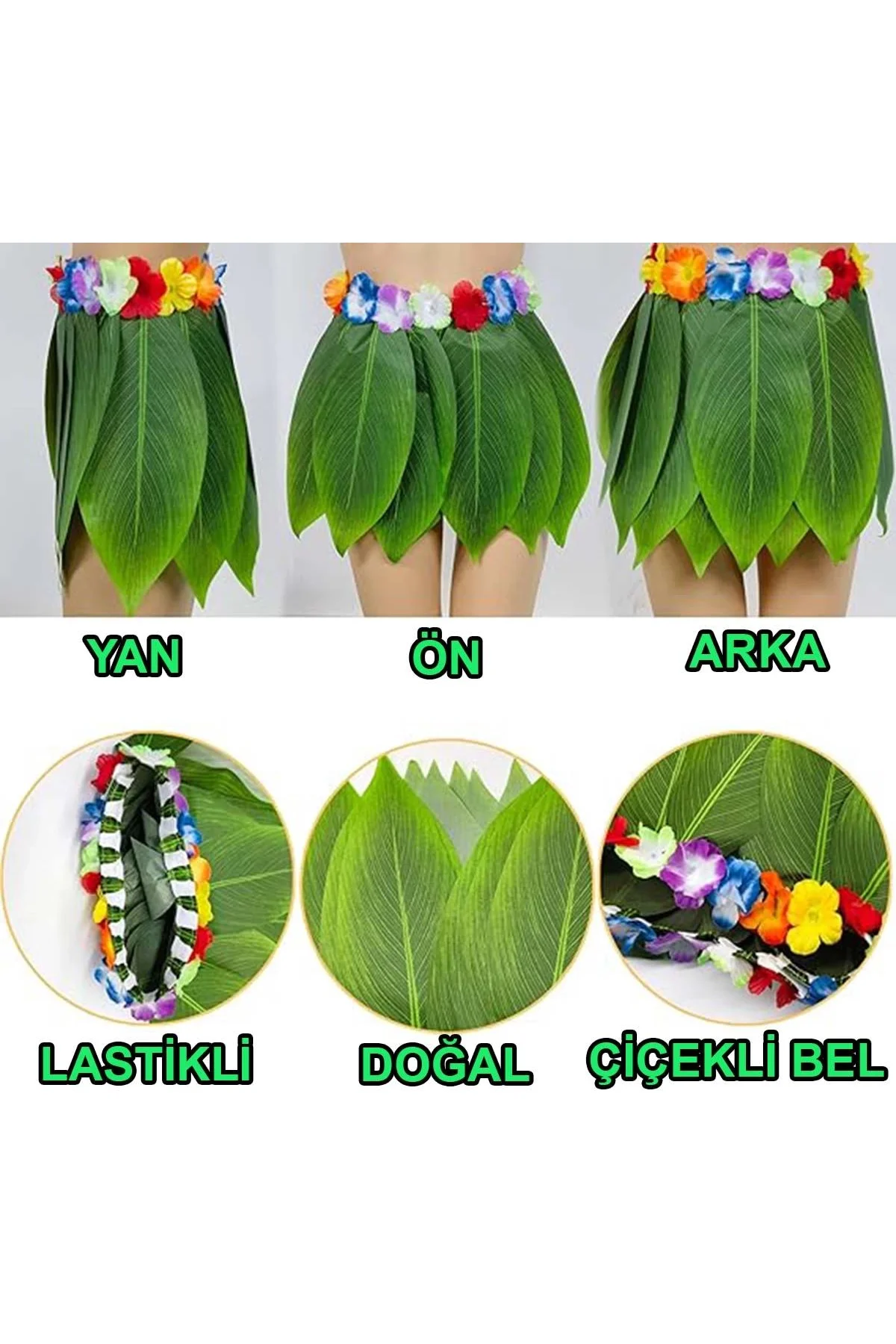 Tropikal Esintili Hawaii Yapraklı Parti Eteği Çocuk Boy - Just Cheap Store Görsel 2