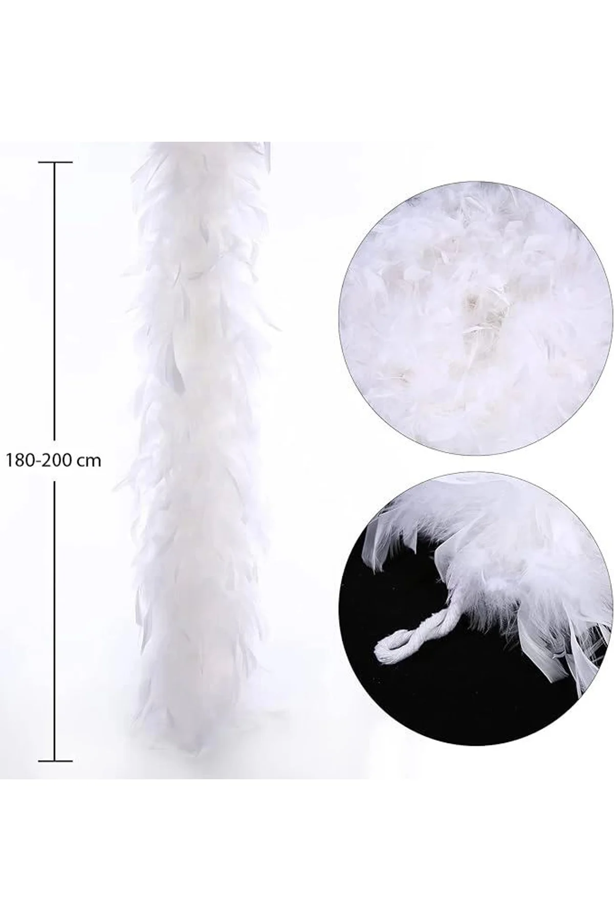 Beyaz Renk Kabarık Kalın Otriş Boa Tüy 6 Cm Genişlik 180-200 Cm Uzunluk - Just Cheap Store Görsel 2