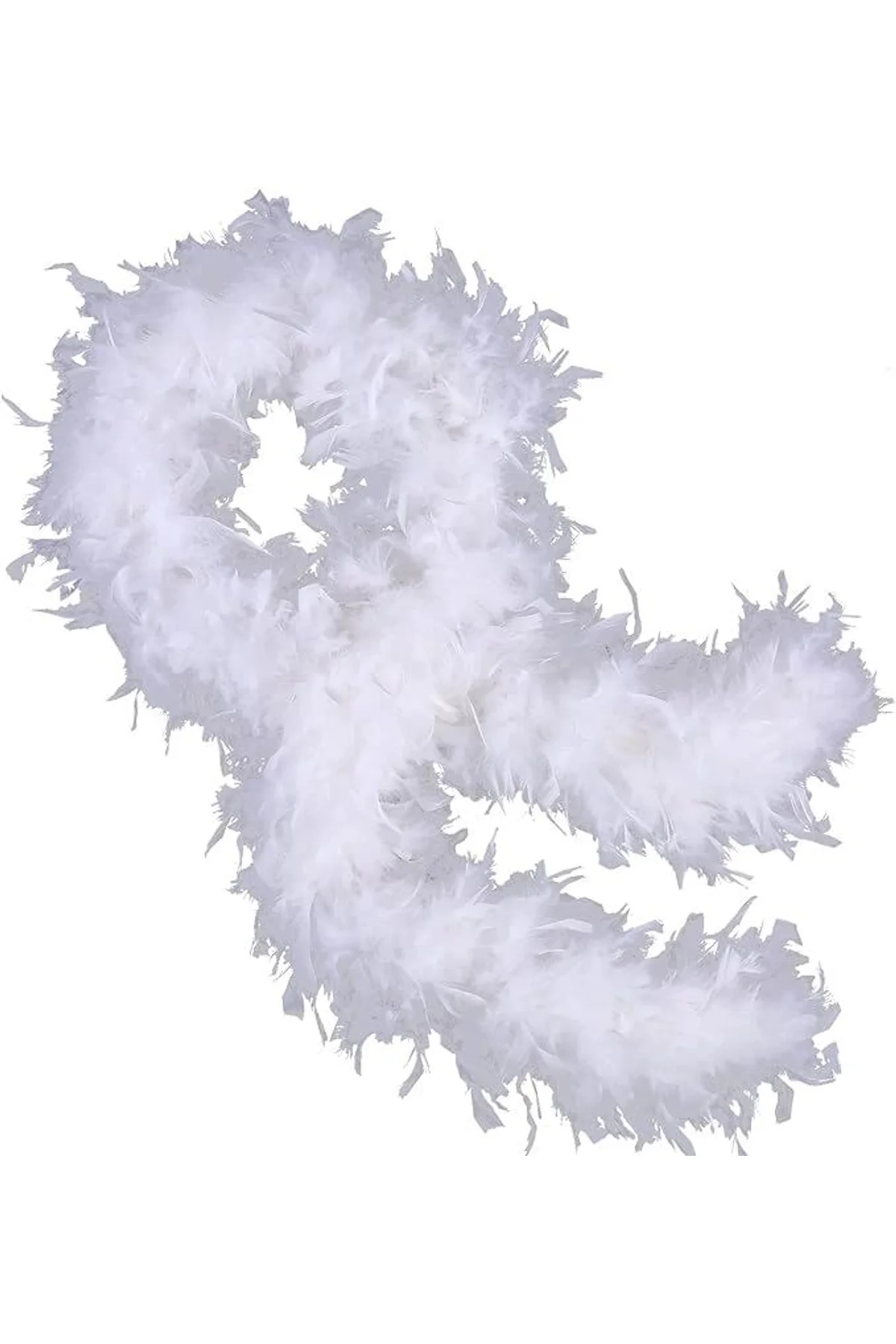 Beyaz Renk Kabarık Kalın Otriş Boa Tüy 6 Cm Genişlik 180-200 Cm Uzunluk