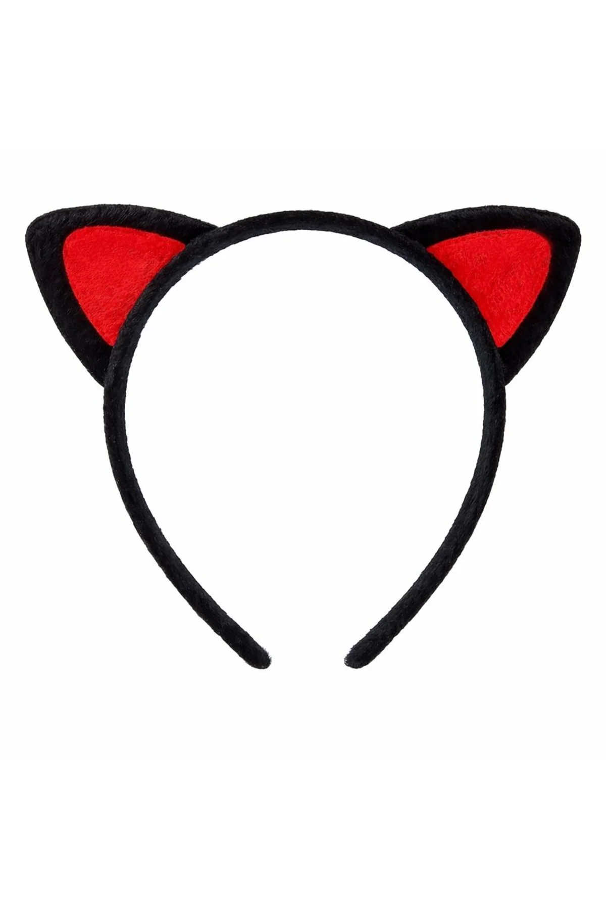 Peluş Kedi Kulak Taç Kırmızı Siyah – Çocuk Parti Kostüm Tacı - Just Cheap Store Görsel 2