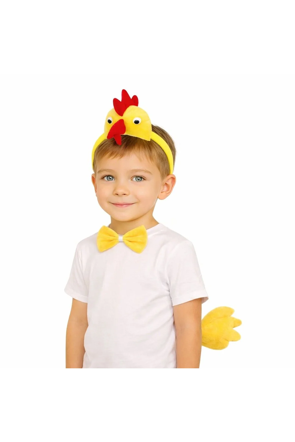 Çocuk Horoz Tavuk Kostüm Seti 3 Parça (taç + Papyon + Kuyruk) - Just Cheap Store Görsel 2