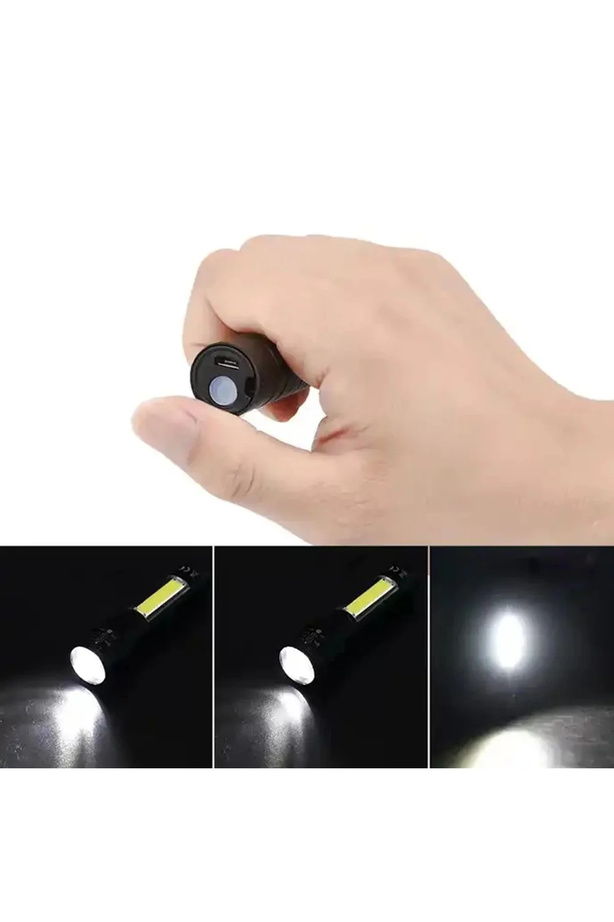 Mini Çok Güçlü Şarjlı El Feneri (xpe-cob Led ) Wt-030