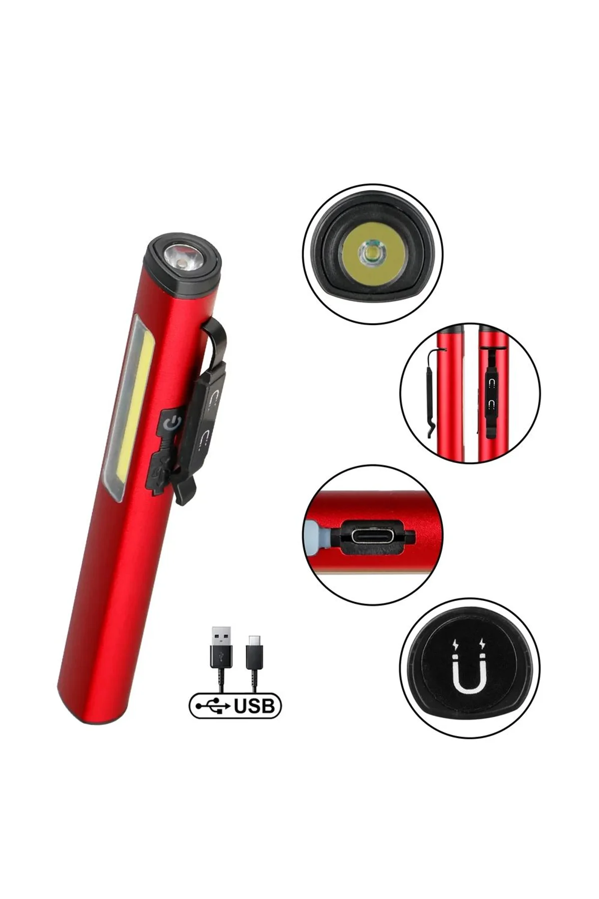 Şarjlı Mıknatıslı Çalışma Lambası Cep Feneri Wt-307-s - Just Cheap Store Görsel 4