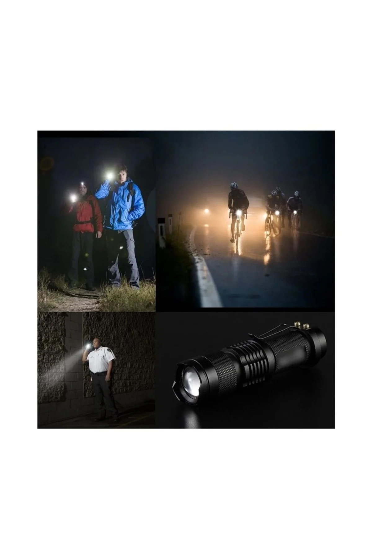 Km-87 Polis Tipi Zoomlu Şarjlı Metal Dağ Kamp Cep Feneri Cree Led 2300 Lumens - Just Cheap Store Görsel 4