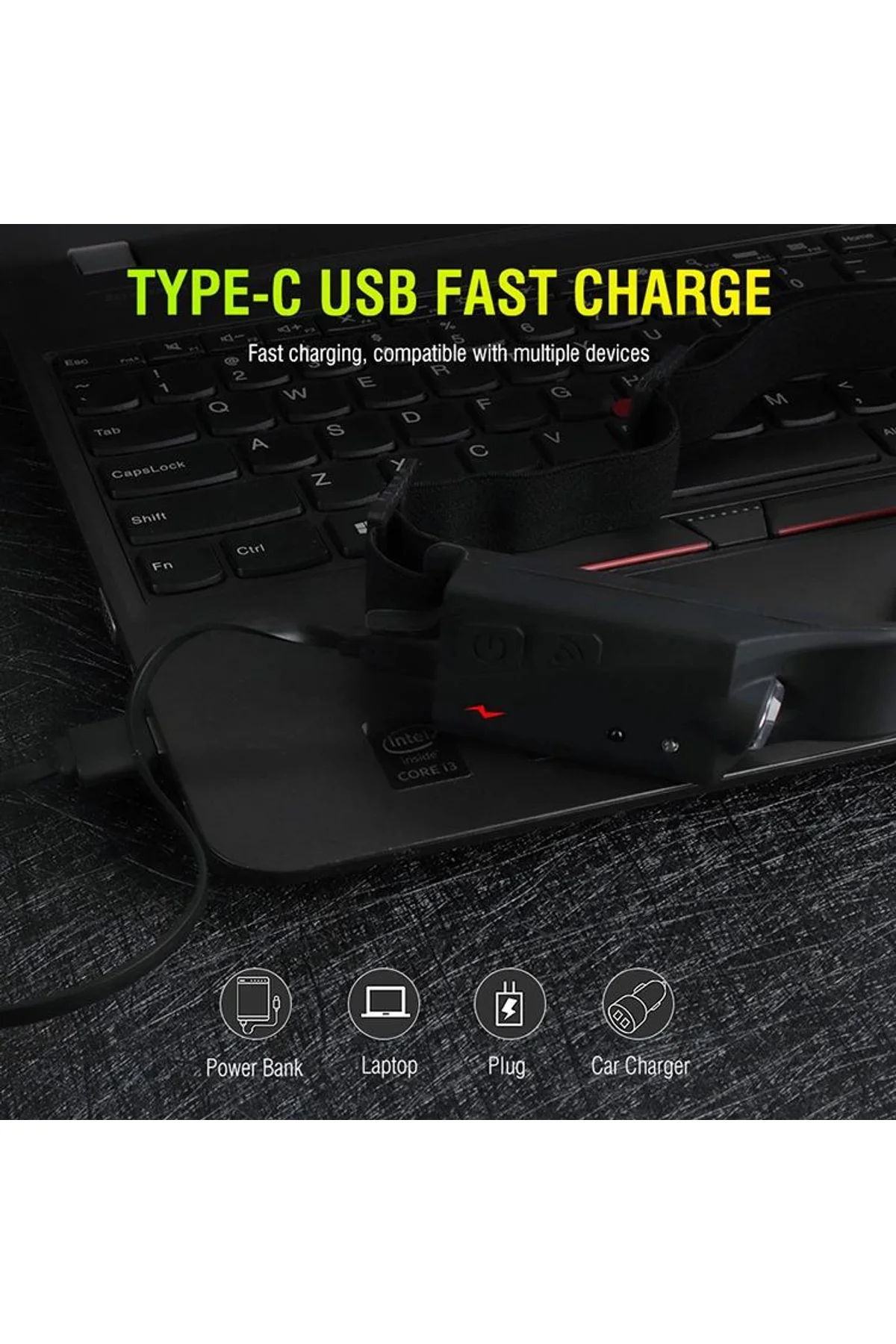 Ps-001 5 Aydınlatma Modlu Cob Led Sensörlü Usb Şarj Edilebilir Dahili Pilli Kafa Lambası - Just Cheap Store Görsel 5