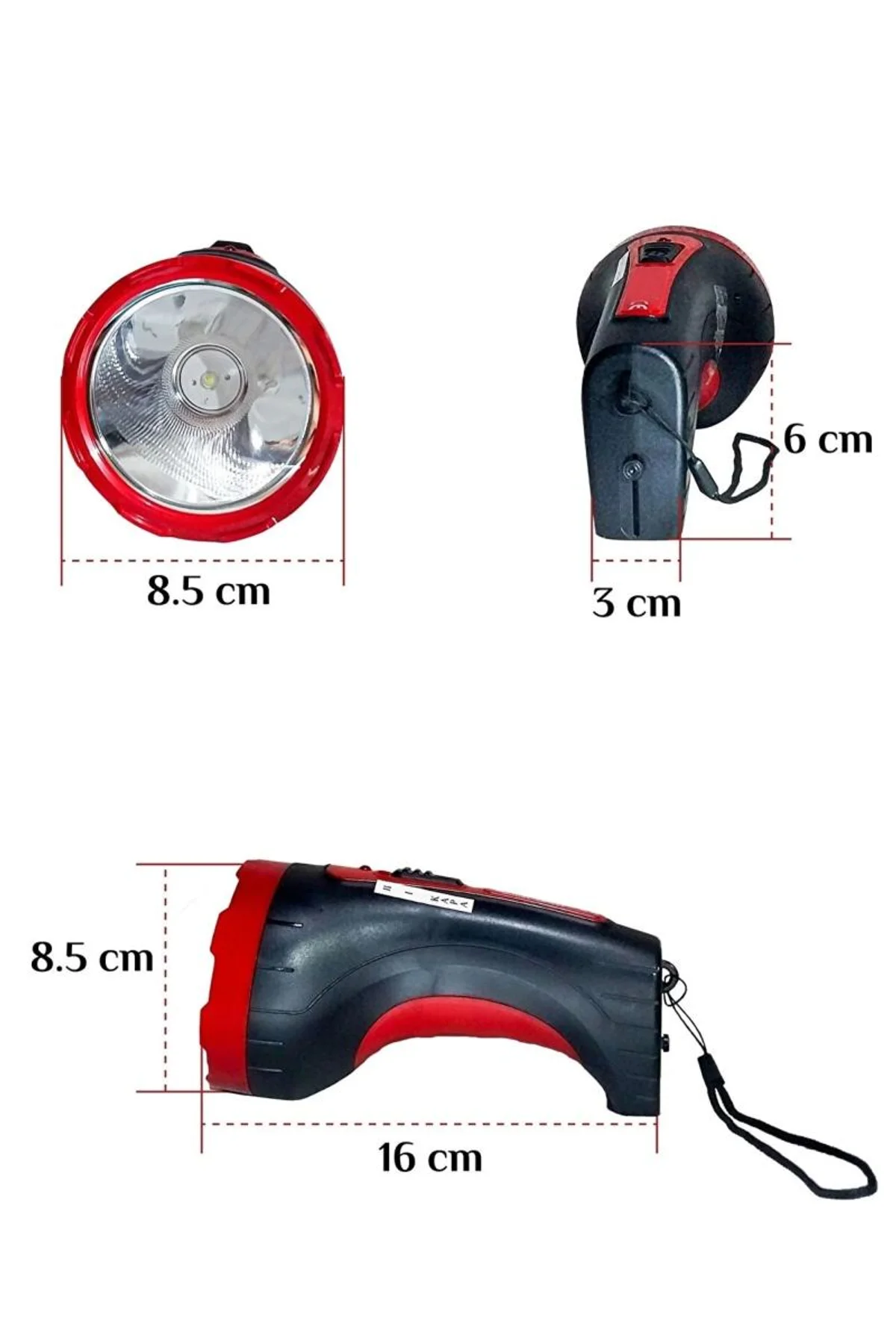 Şarjlı 10w Projektör Led El Feneri 2 Mod Aydınlatmalı Uzun Menzil Güvenlik Bekçi Polis Feneri Işılda - Just Cheap Store Görsel 2