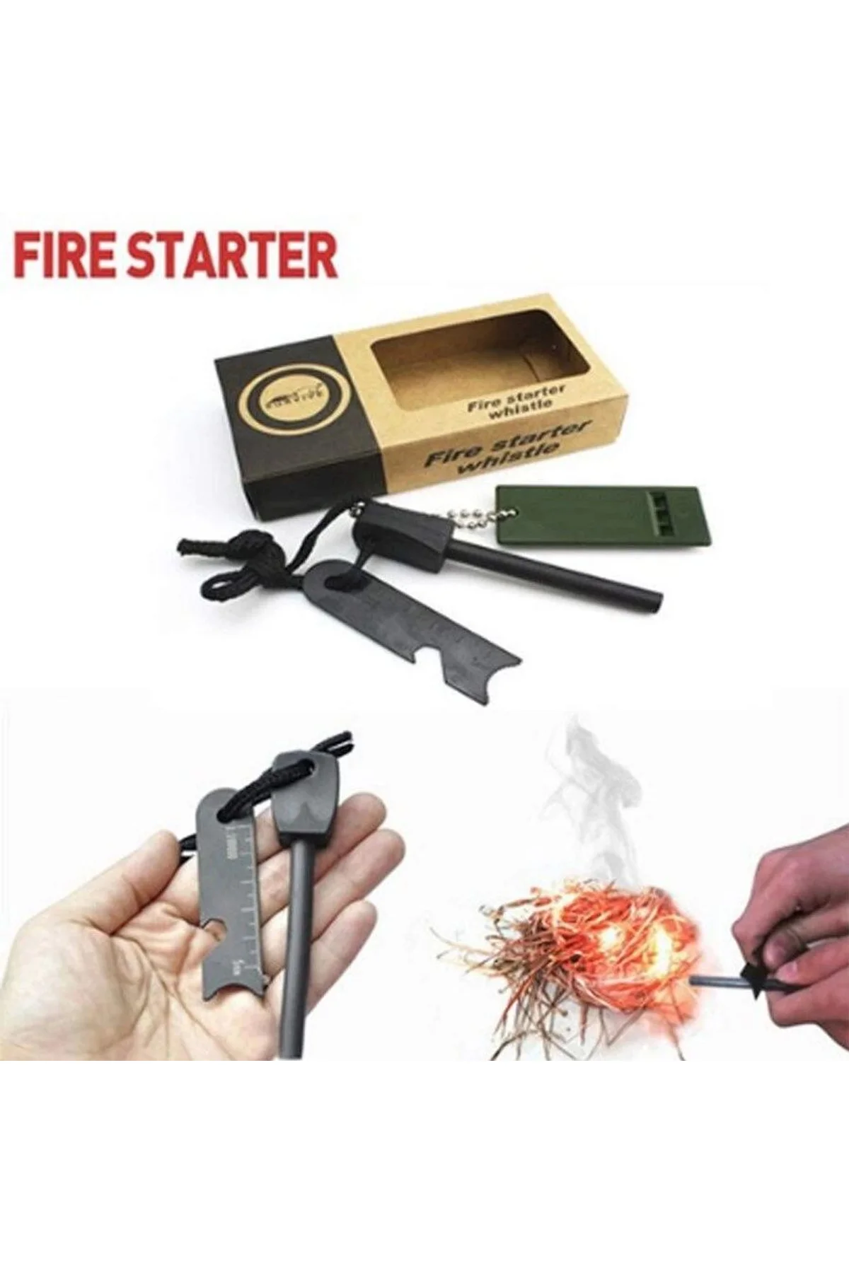 Survive Magnezyum Çubuğu Ateş Başlatıcı Çakmak Taşı - Just Cheap Store Görsel 3