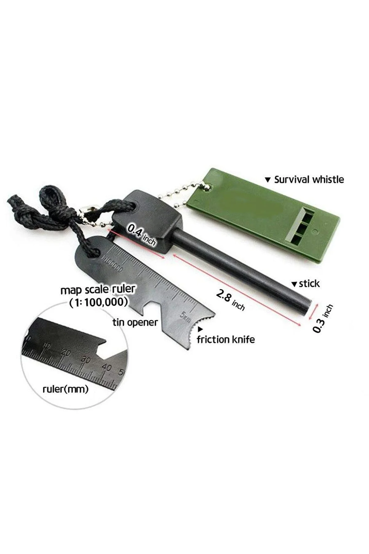 Survive Magnezyum Çubuğu Ateş Başlatıcı Çakmak Taşı - Just Cheap Store Görsel 4