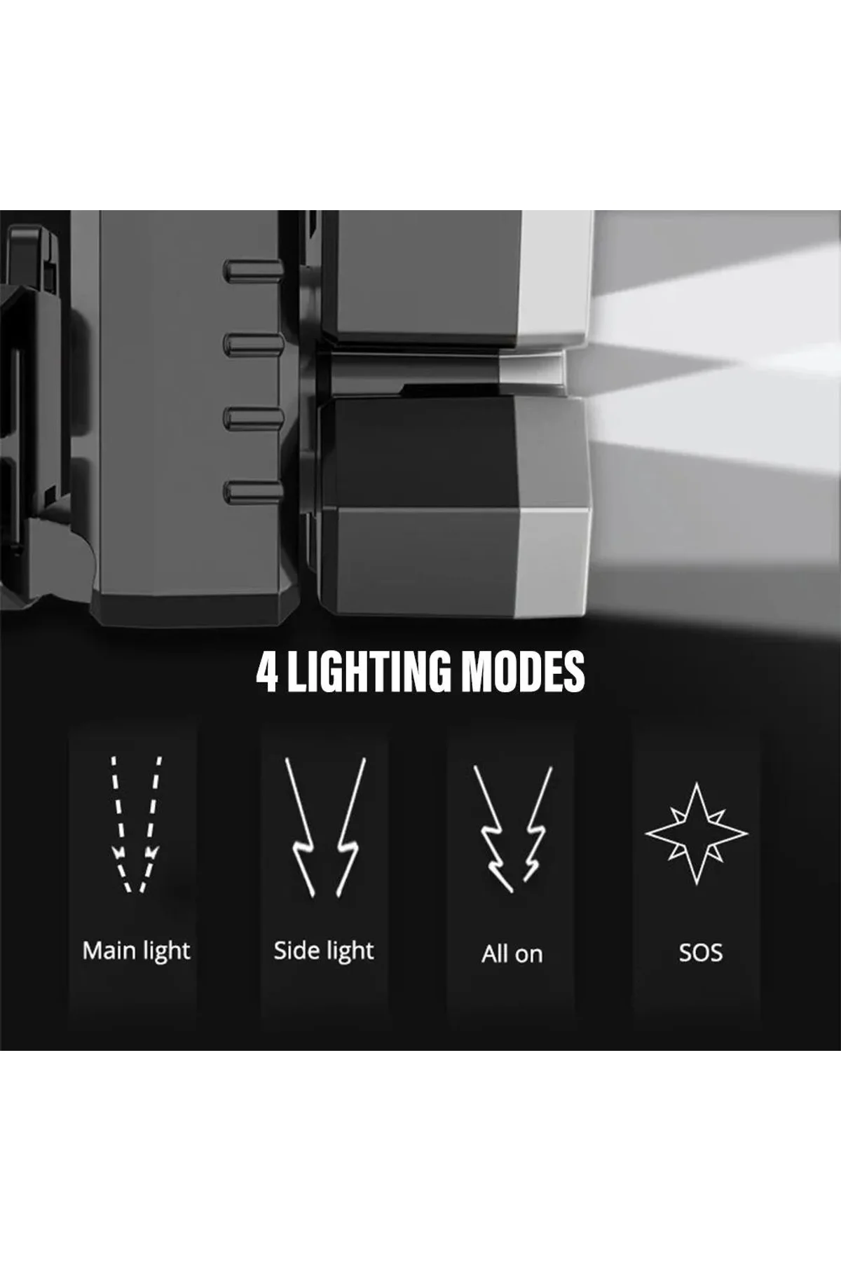 212 Model Şarjlı 5 Led 4 Modlu Cob Led Avcı Balıkçı Kamp Süper Kafa Lambası - Just Cheap Store Görsel 4