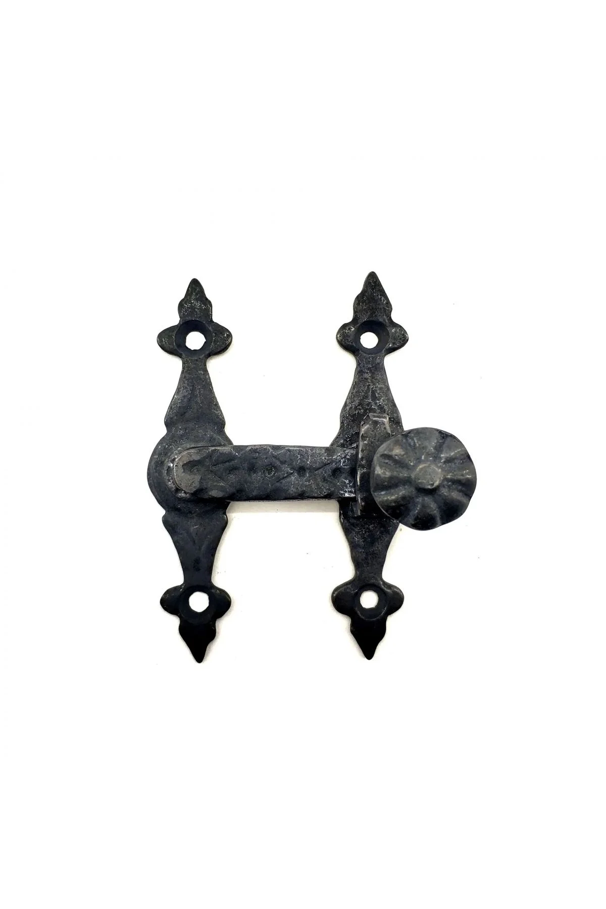 Antika Tarz Dekoratif Pirinç Kapı, Pencere Mandalı - 82x65 Mm, Oksit
