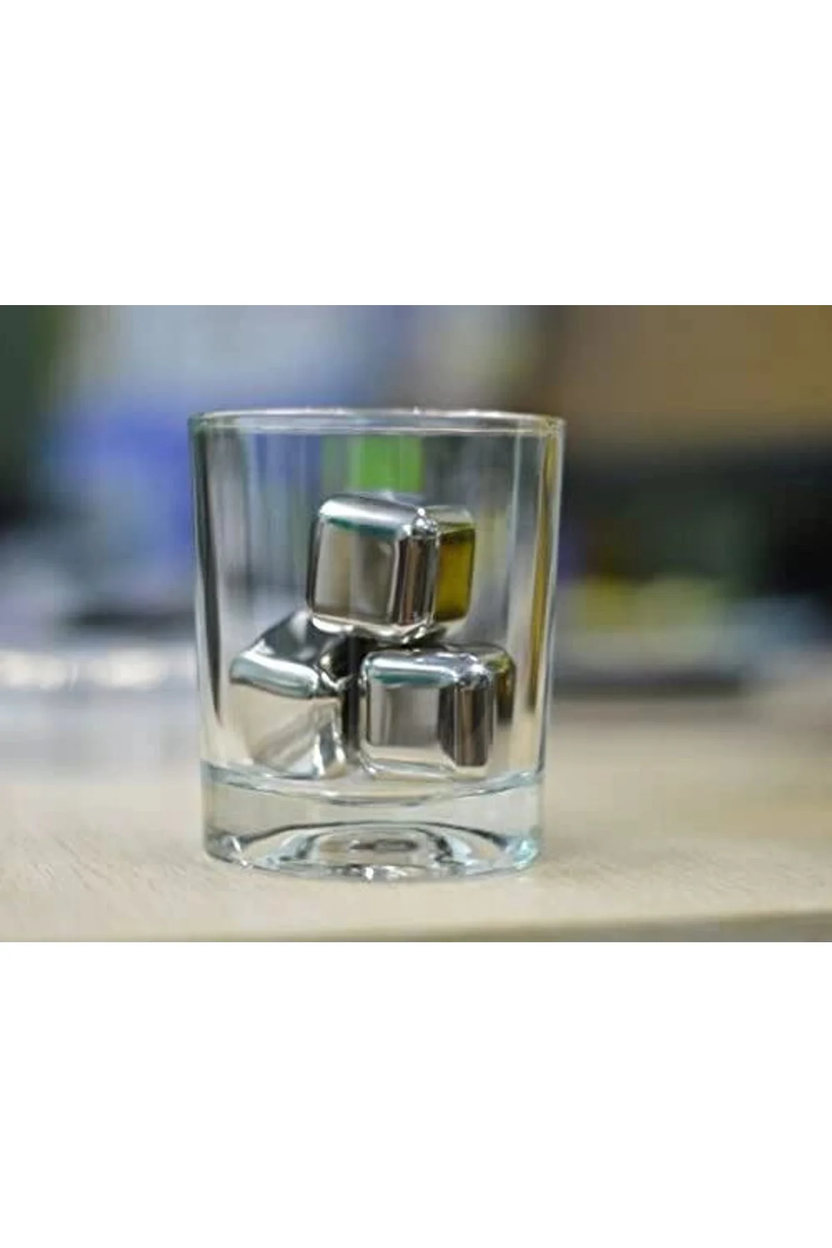 4'lü Çelik Metal Kaplama Viski Taşı Soğutma Buz Küpü - Just Cheap Store Görsel 2