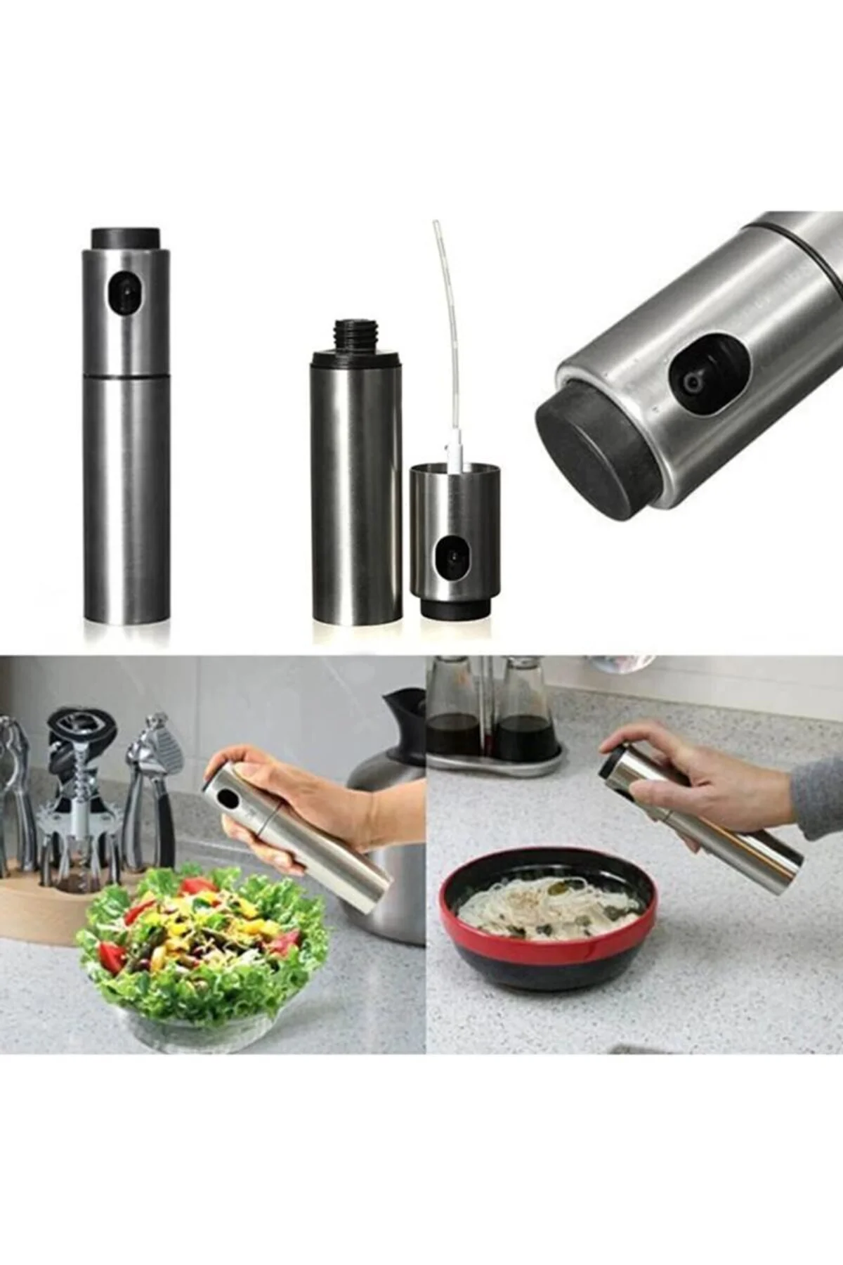 Paslanmaz Çelik Gövdeli Spray Yağlık - Zeytinyağ/sirke Püskürtücü - Just Cheap Store Görsel 3
