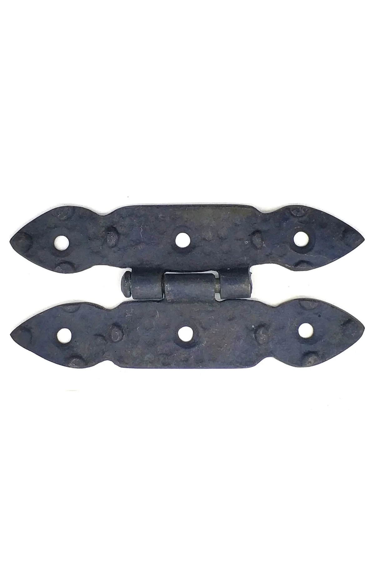 Antika Tarz Dekoratif Pirinç Düğmeli Menteşe - 117x57 Mm, Oksit