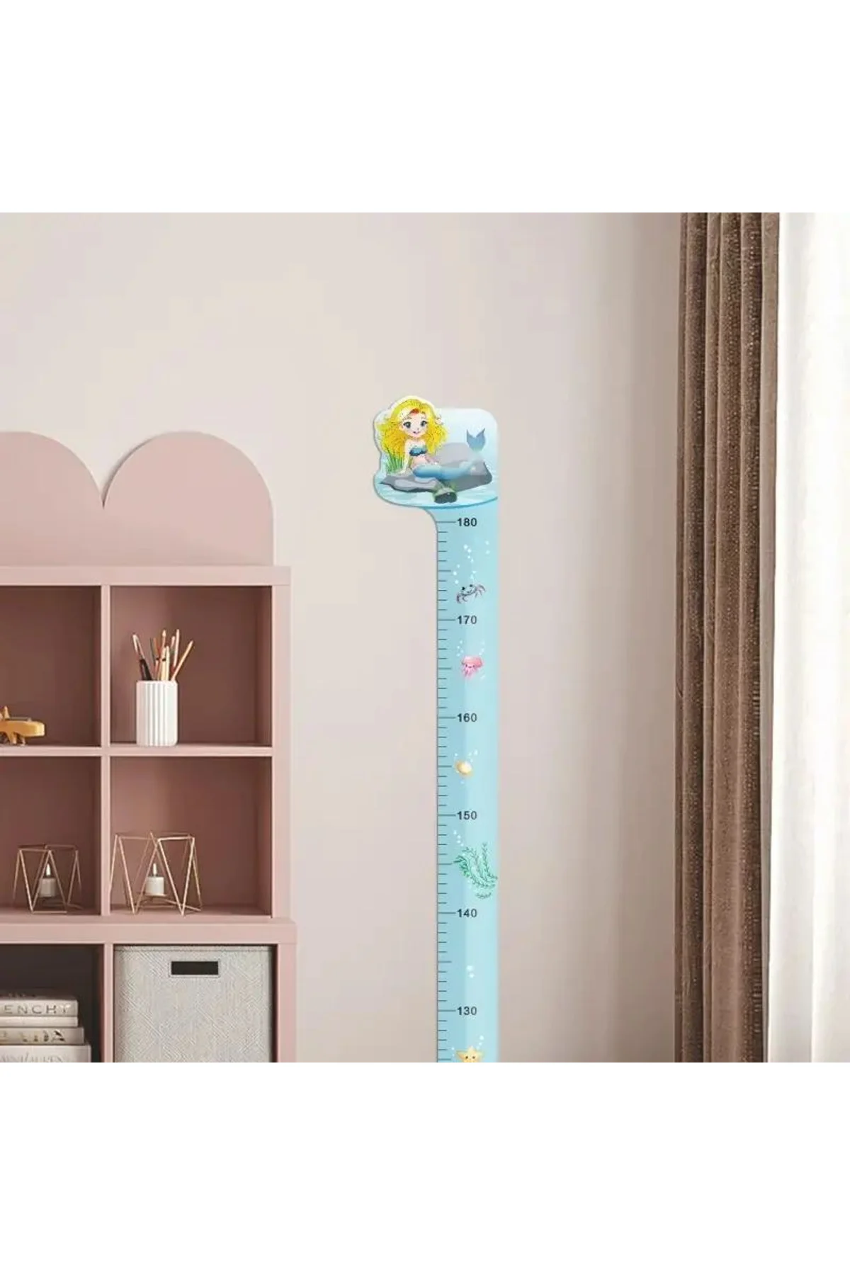 Sevimli Sarı Zürafa Yeşil Dinazor Deniz Kızı Roket Ağaç Boy Ölçüsü Sticker - Just Cheap Store Görsel 2