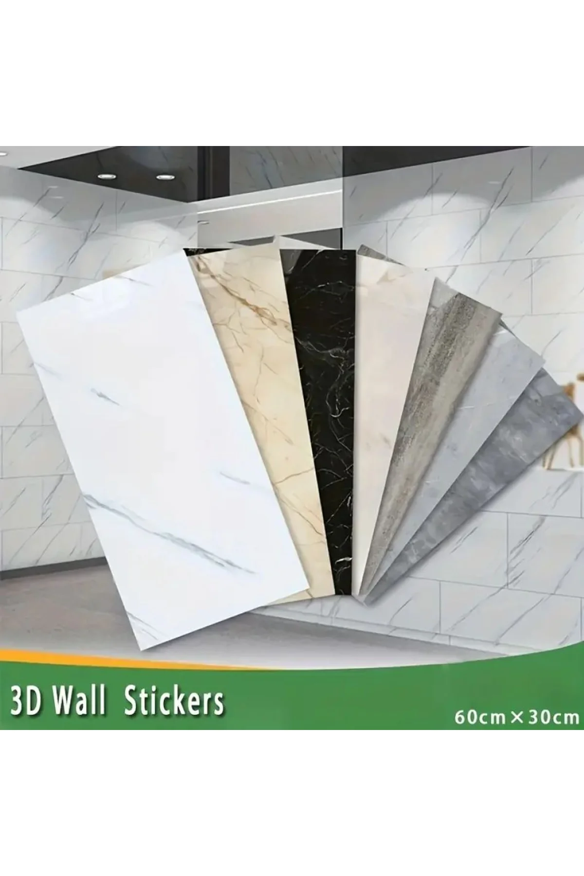 Siyah Mermer Desenli Alüminyum Plastik Duvar Sticker - Just Cheap Store Görsel 3