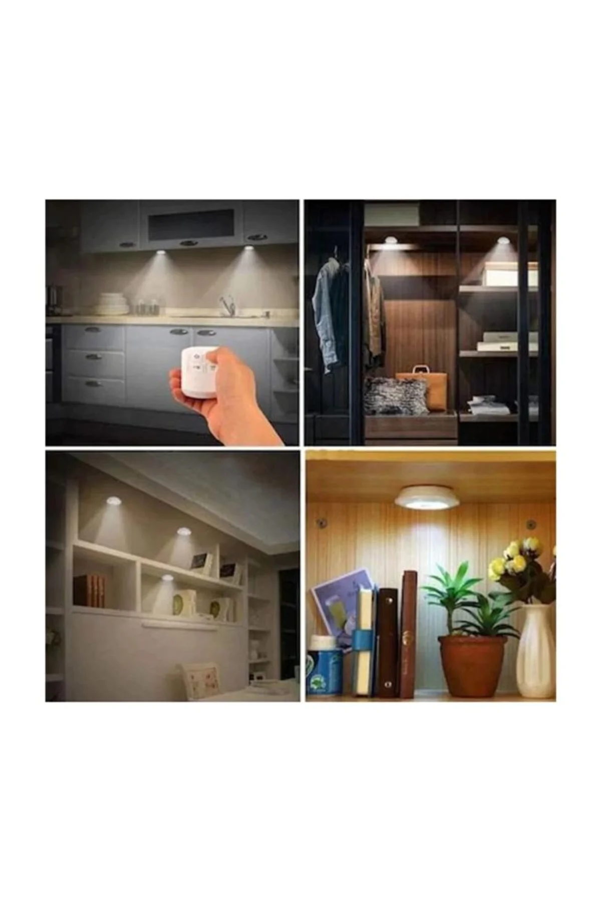 Uzaktan Kumandalı 3 Lü Spot Led Lamba Kablosuz Pilli Işıldak - Just Cheap Store Görsel 3