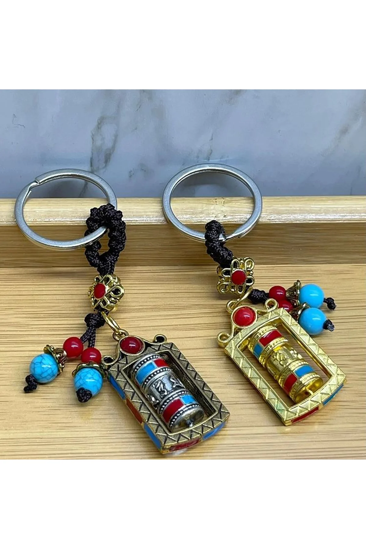 Metal Feng Shui Şans Çarkı Anahtarlık Alk4459