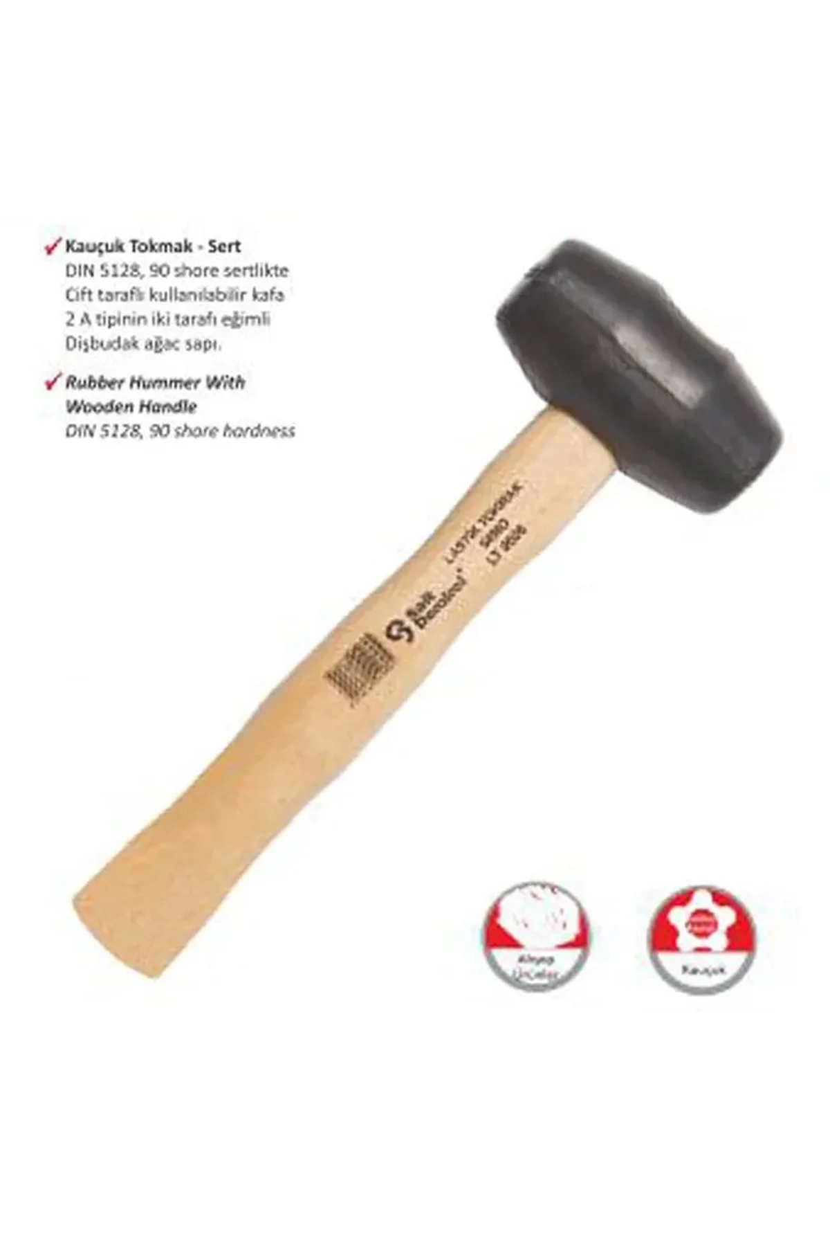 Ağaç Saplı Lastik Tokmak No:60