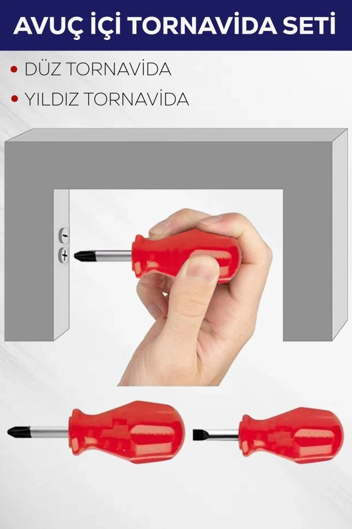 2'li Avuç Içi Tornavida Seti Düz Yıldız - Just Cheap Store Görsel 2