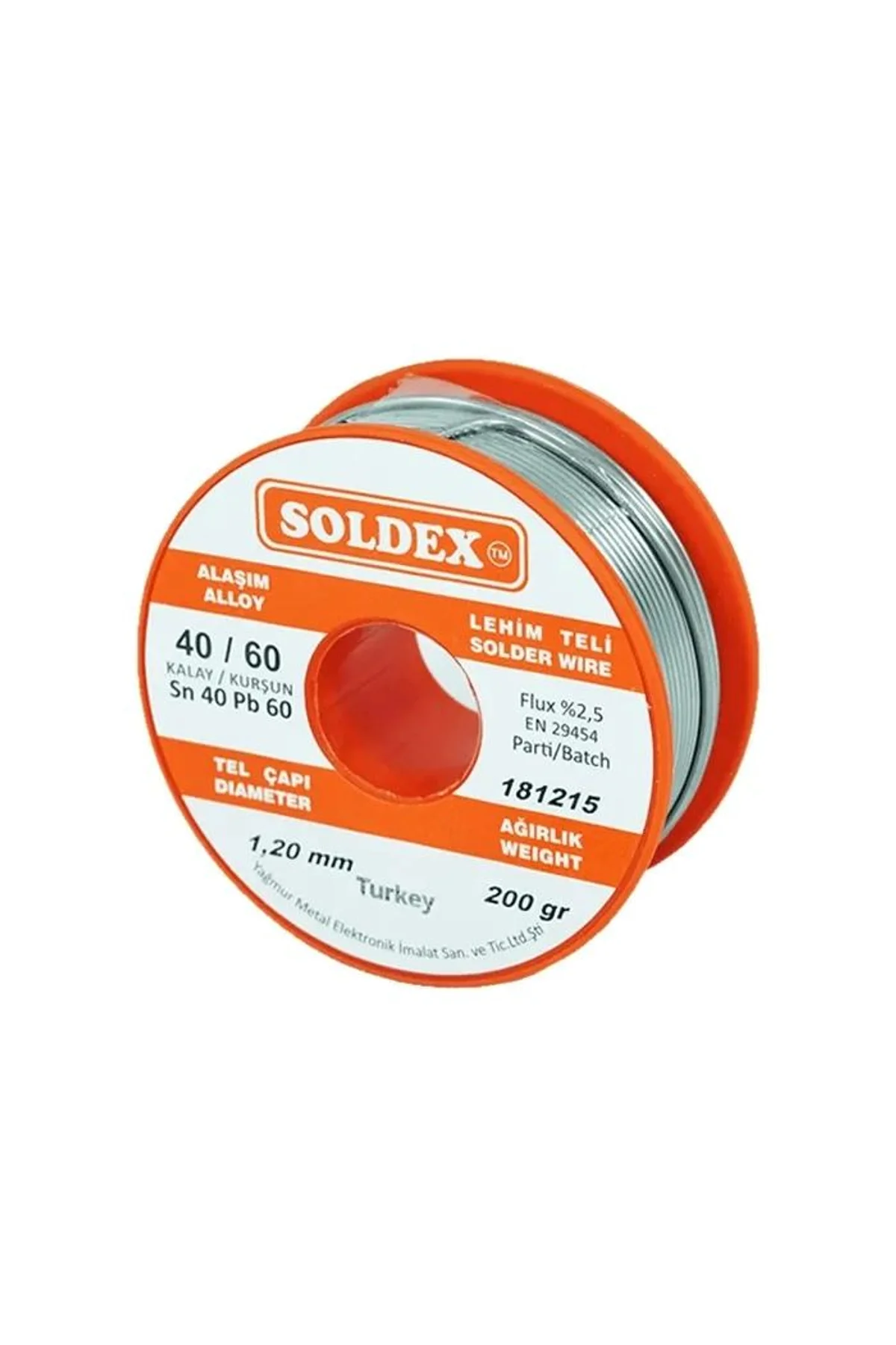 40-60 Lehim Teli 200 Gr 1.2 Mm - Sn:40 / Pb:60