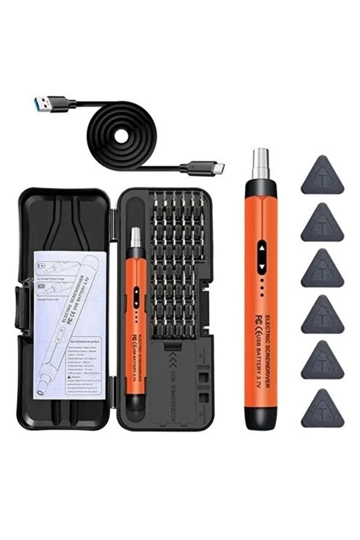 3.7v Şarjlı Mini Elektrikli Tornavida Seti 500mah Type-c Manyetik Hassas Uçlu Vida Seti 38 Parça - Just Cheap Store Görsel 4