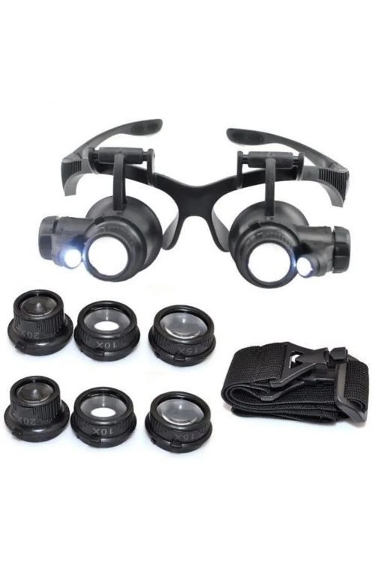 Gözlük Modeli 10x 15x 20x 25x Lens,2led Işıklı,büyüteç - Just Cheap Store Görsel 3