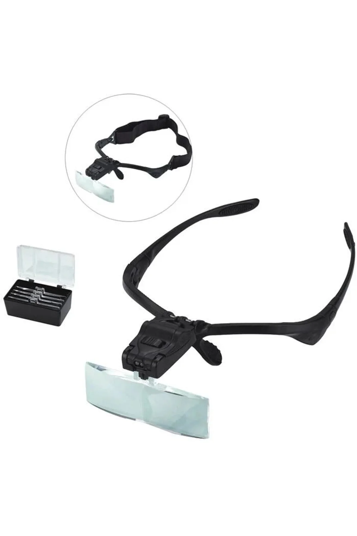 Işıklı Gözlük Büyüteç 5 Farklı Lens 9892b